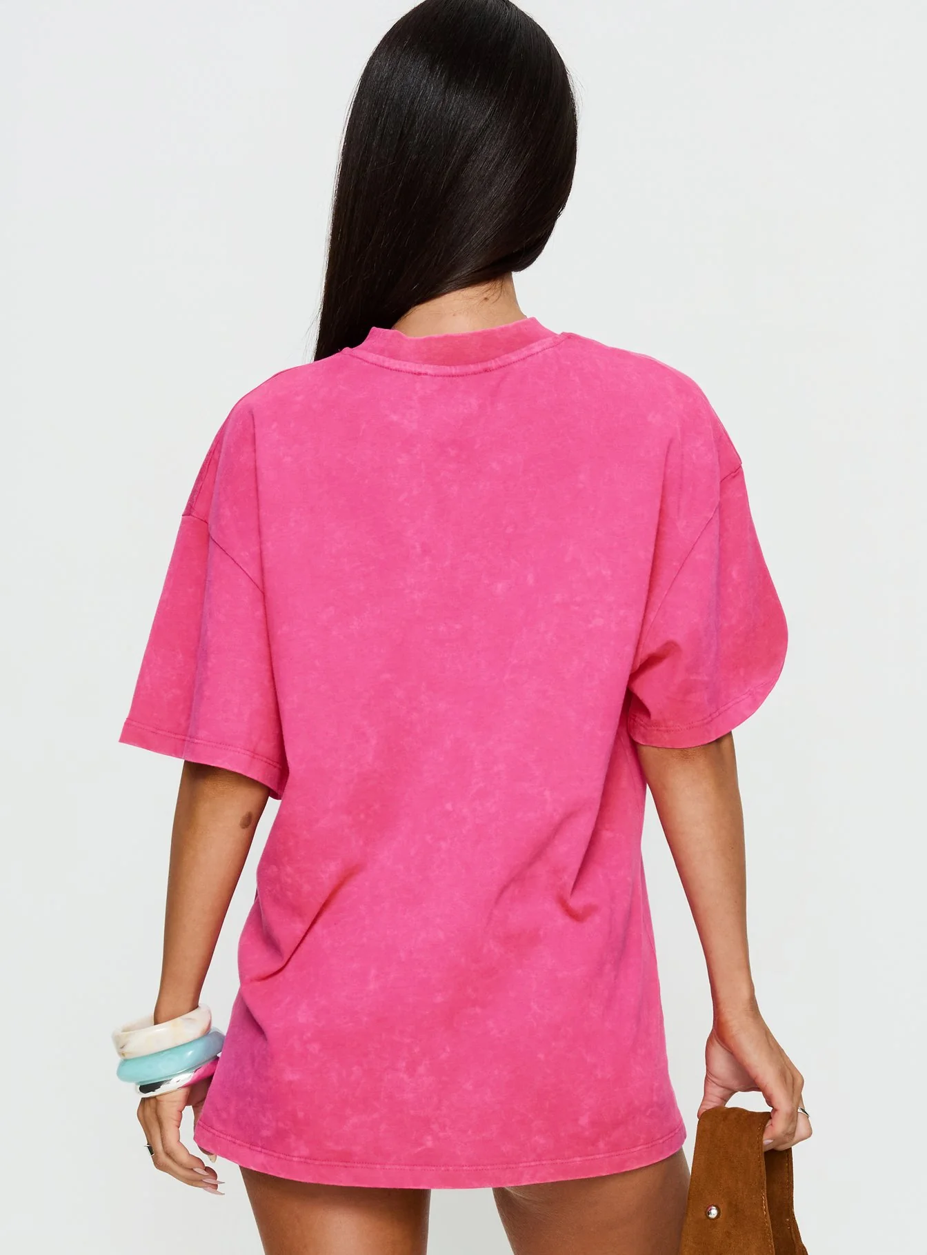 Santa Monica Beach Oversized Graphic Tee Washed Pink - Image 4