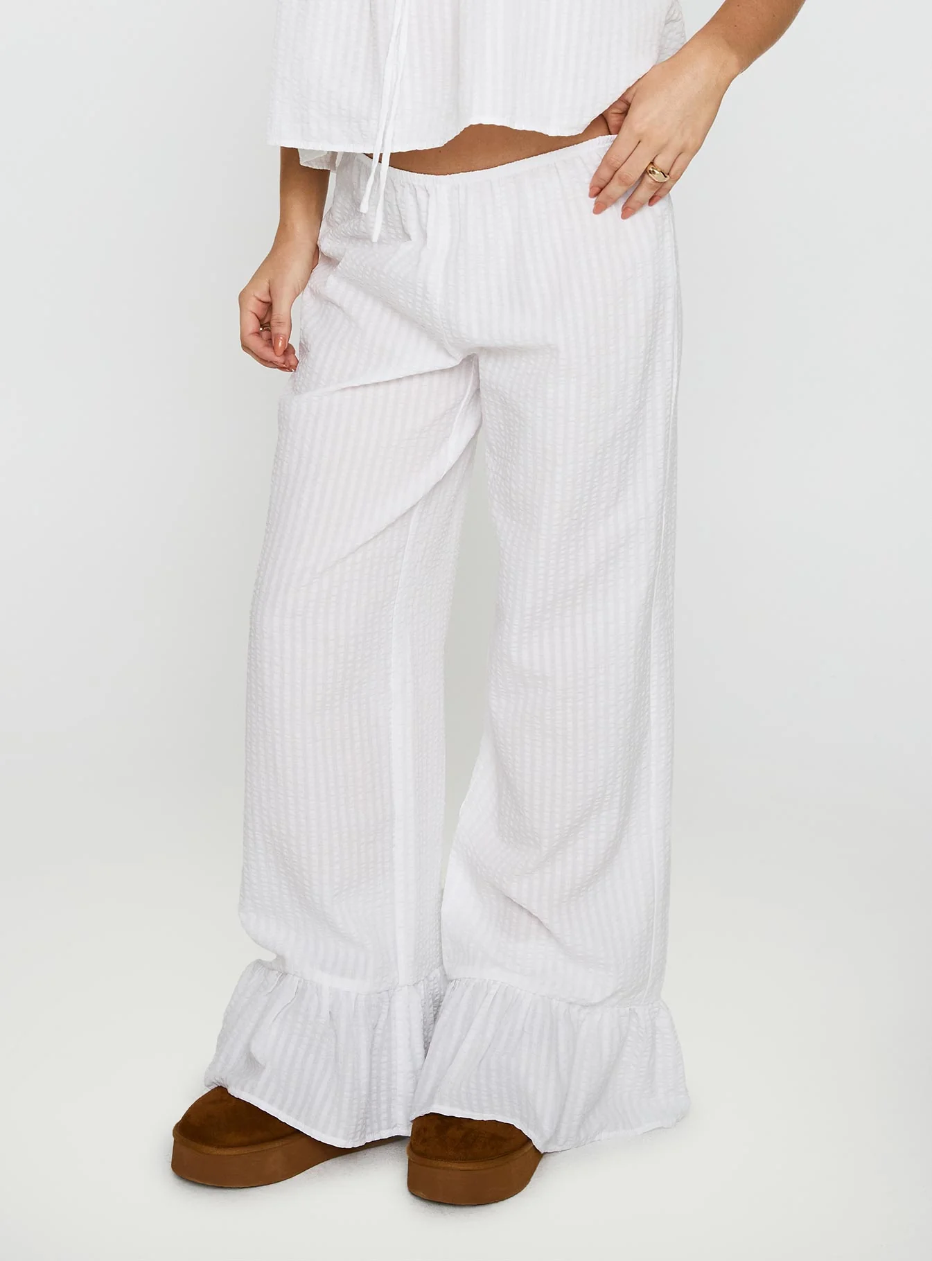 Santabelle Frill Pants White - Image 2