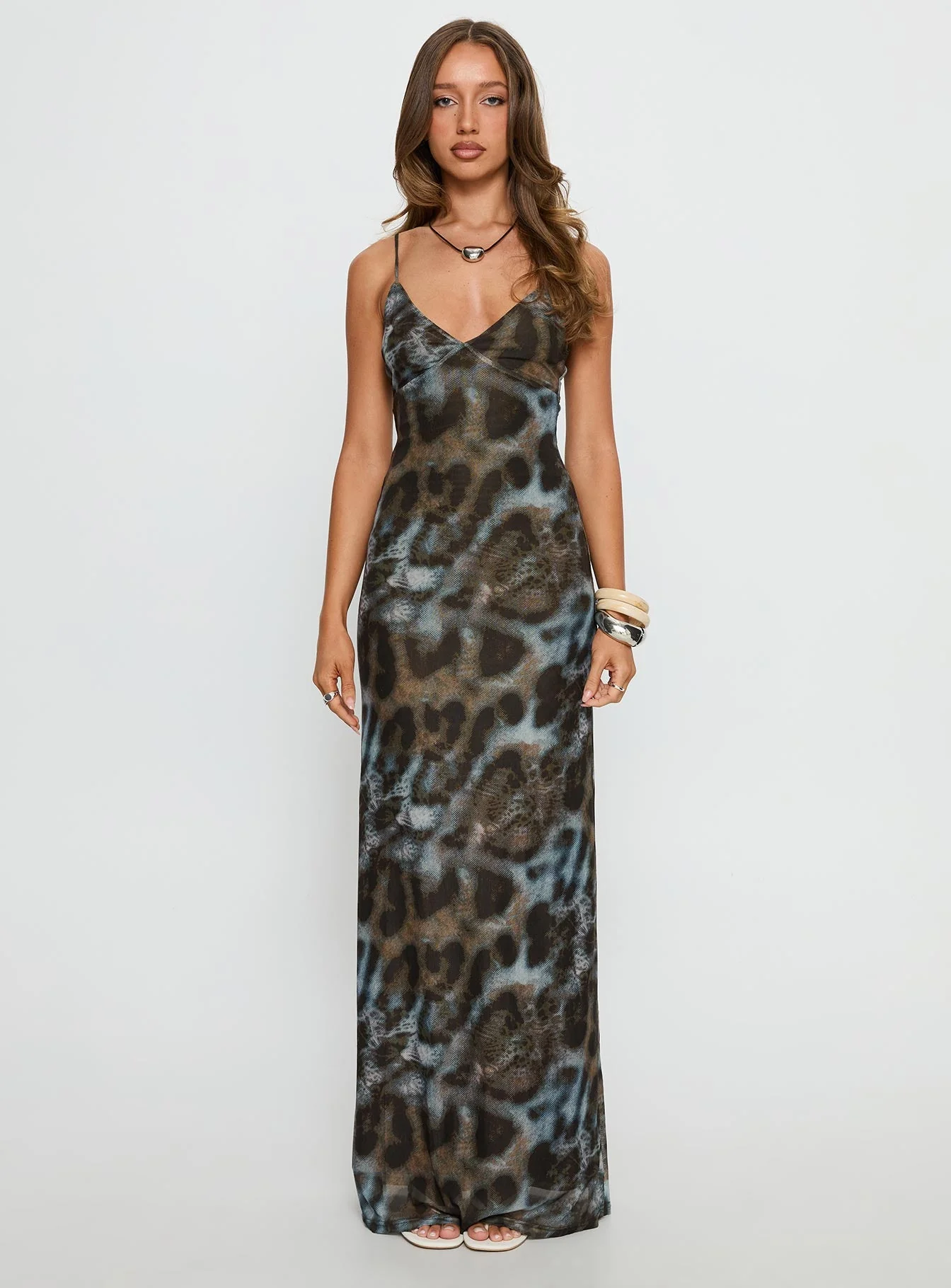 Saphrona V-neck Maxi Dress Leopard - Image 6