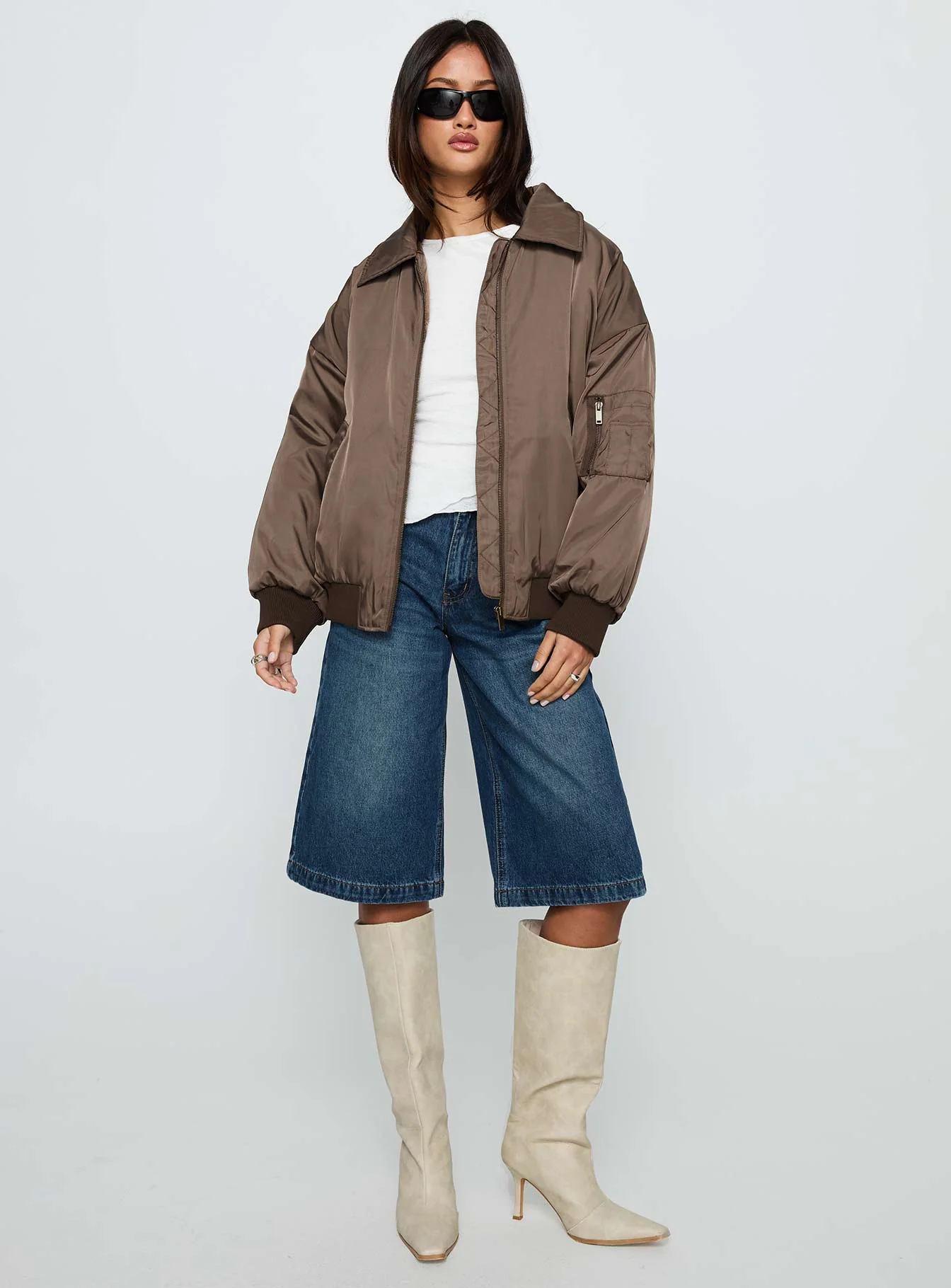 Say Less Bomber Jacket Dark Brown - Image 3