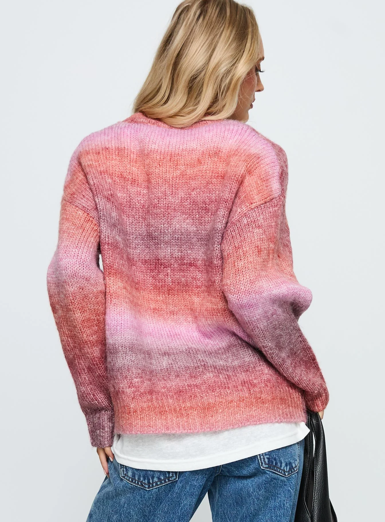 Say No More Knit Sweater Pink Stripe - Image 4