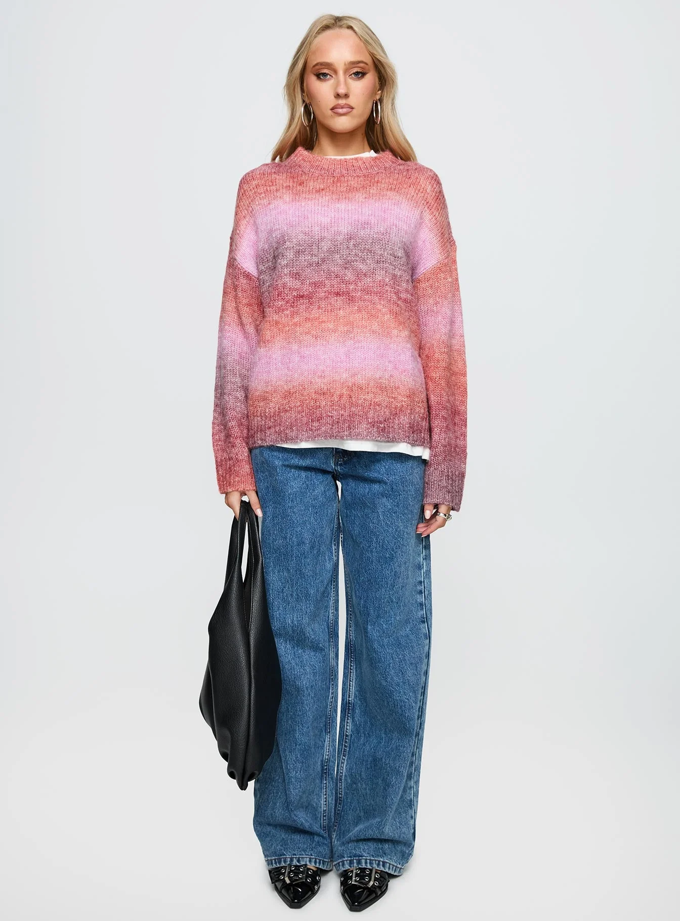 Say No More Knit Sweater Pink Stripe - Image 6