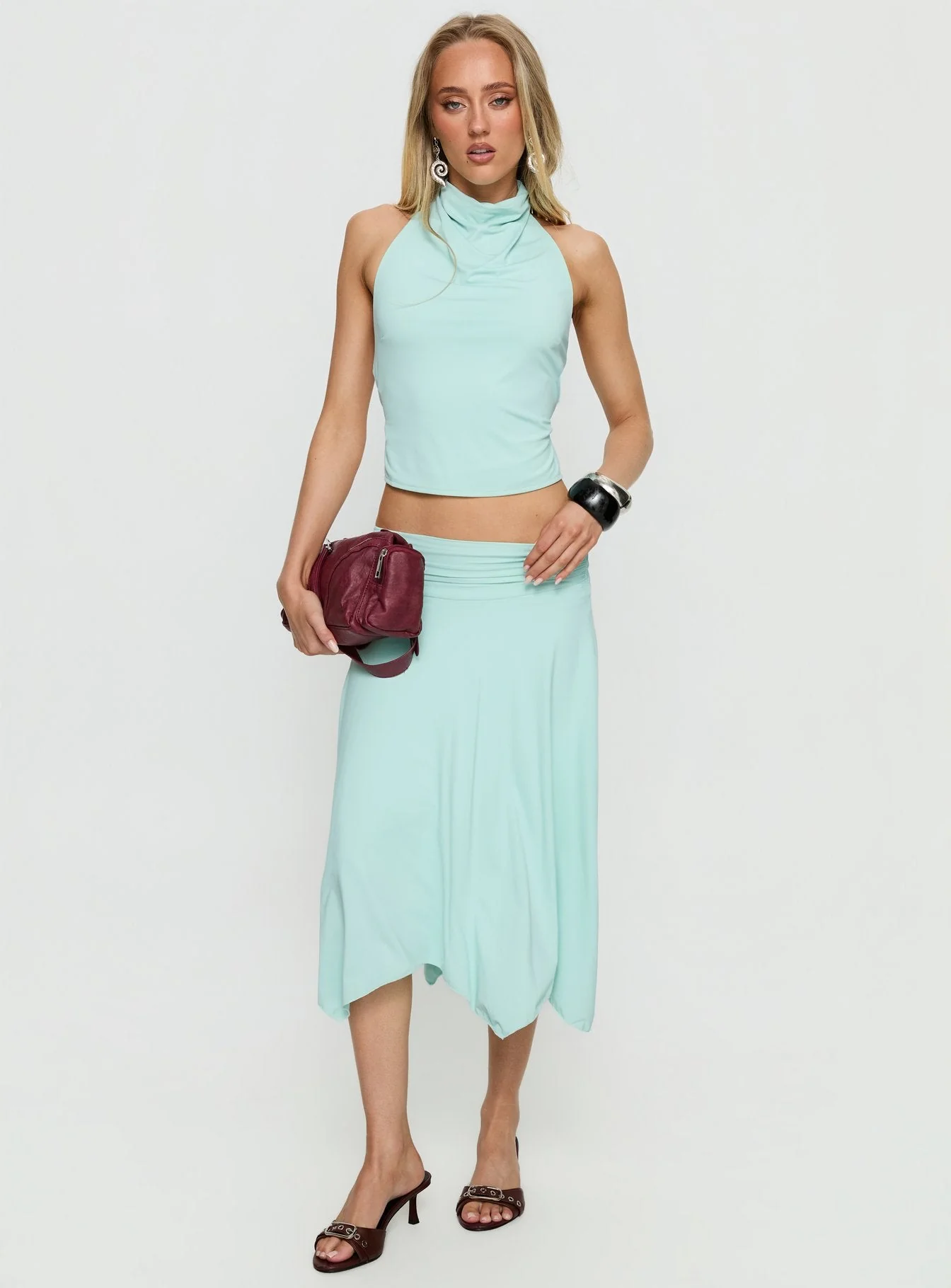 Scenic Route Asymmetrical Midi Skirt Blue - Image 2