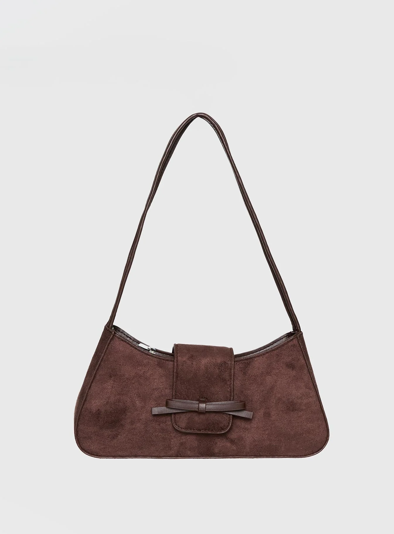 Scotlyn Shoulder Bag Faux Suede Brown - Image 2