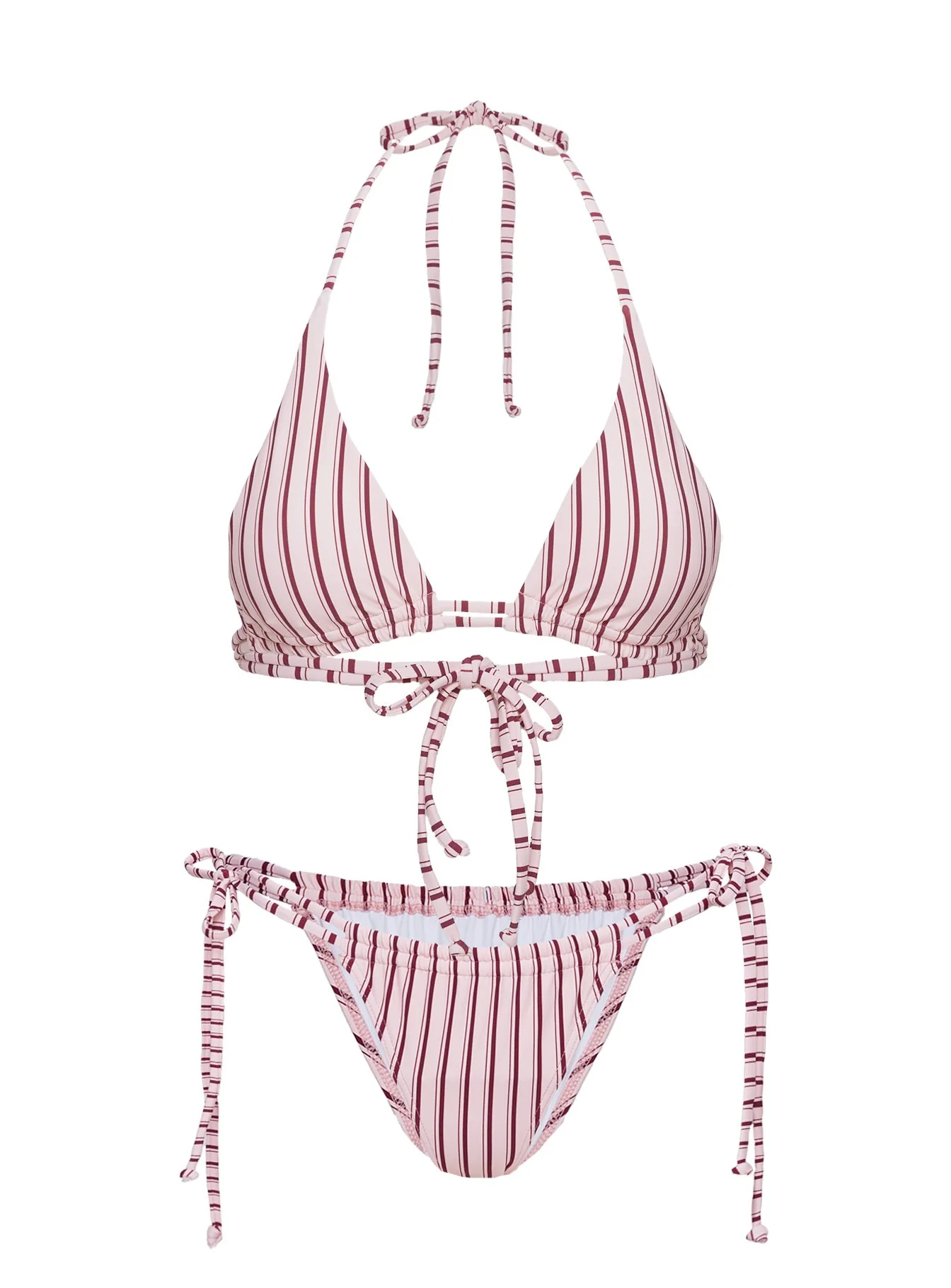 Seahaven Tie Side Bikini Bottoms Pink Stripe - Image 5