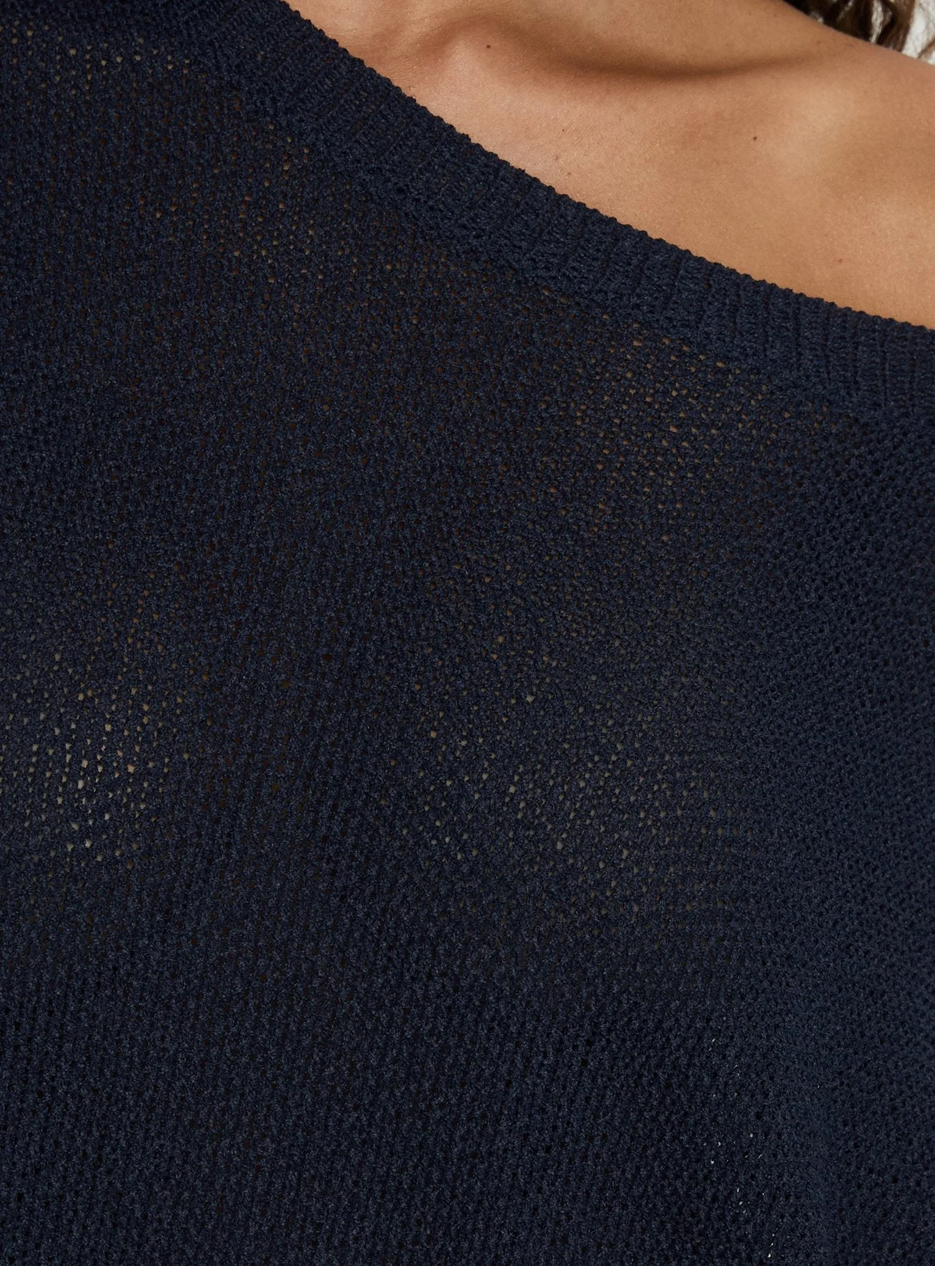 Seara Off Shoulder Knit Top Navy - Image 5