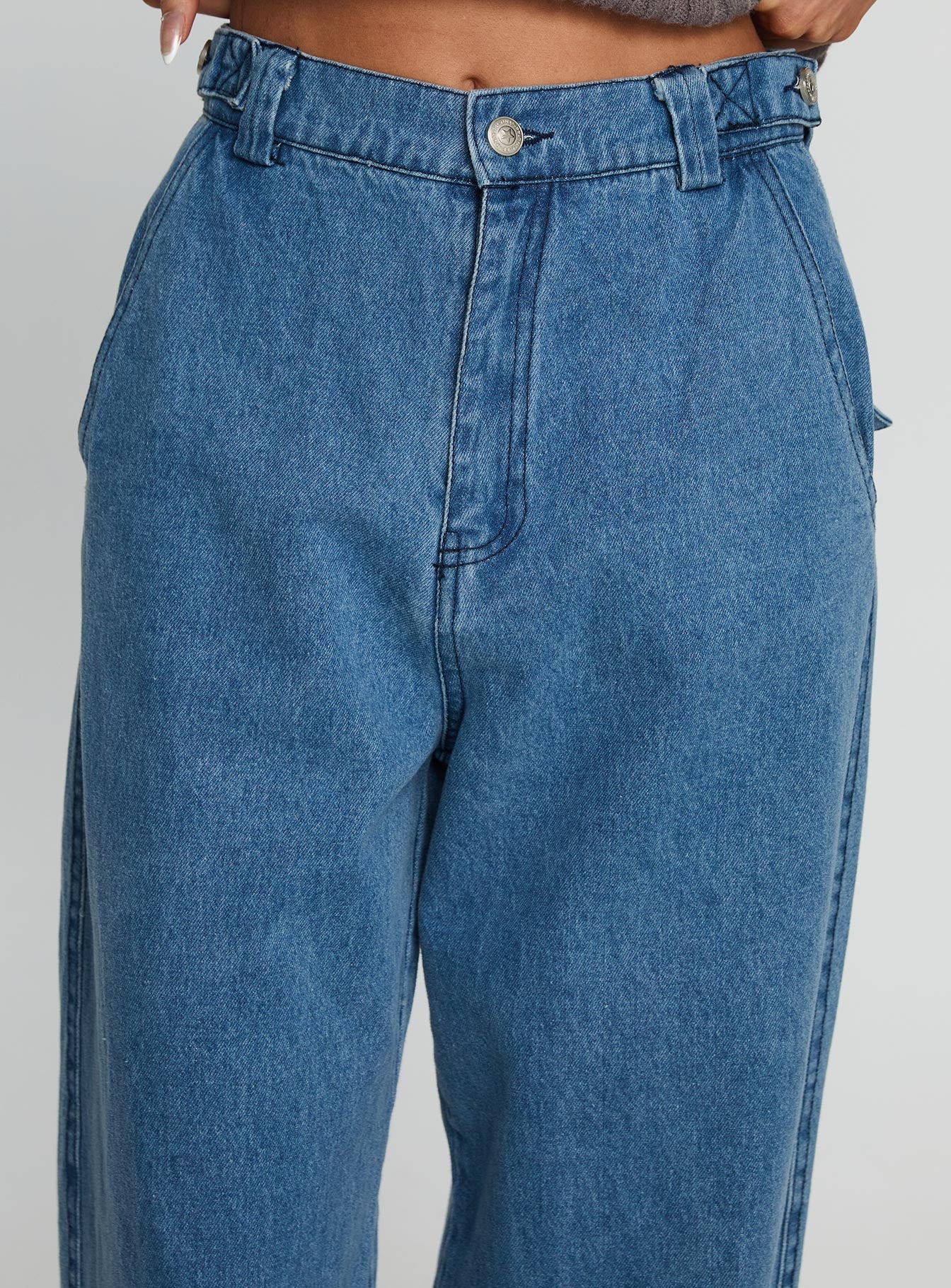 Seeker Mid Rise Wide Leg Jeans Denim - Image 6
