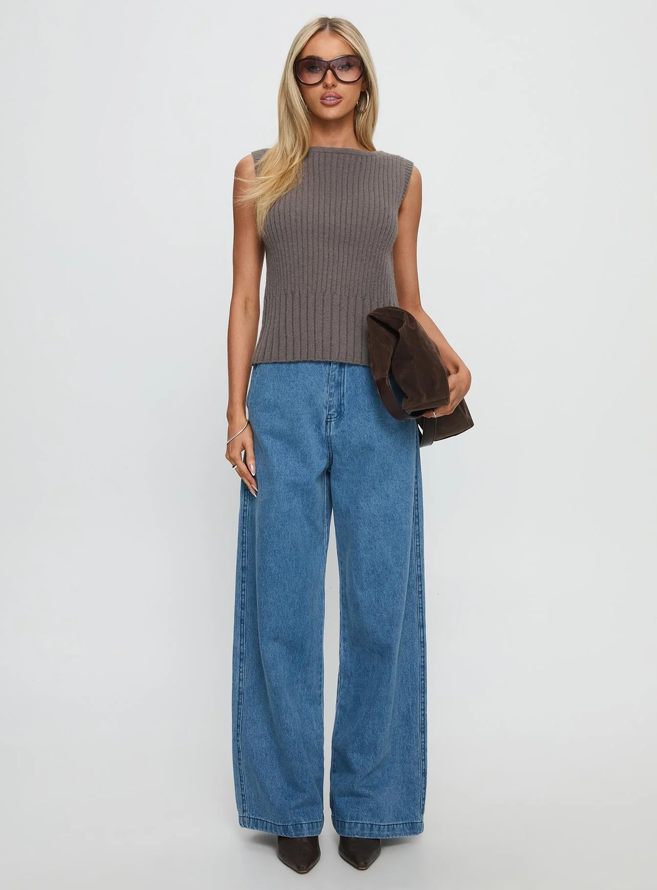 Seeker Mid Rise Wide Leg Jeans Denim - Image 7