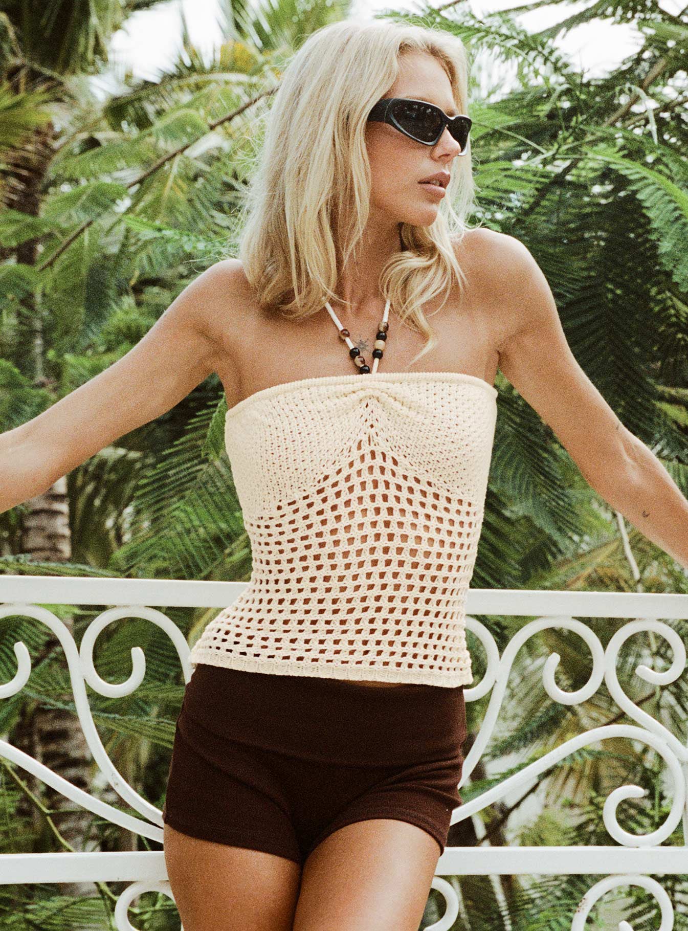 Seilana Halter Crochet Top Cream - Image 8