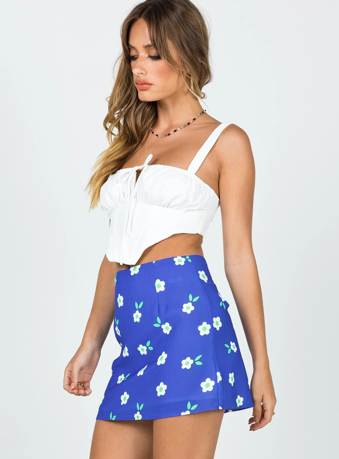 Selby Mini Skirt Blue Floral - Image 3
