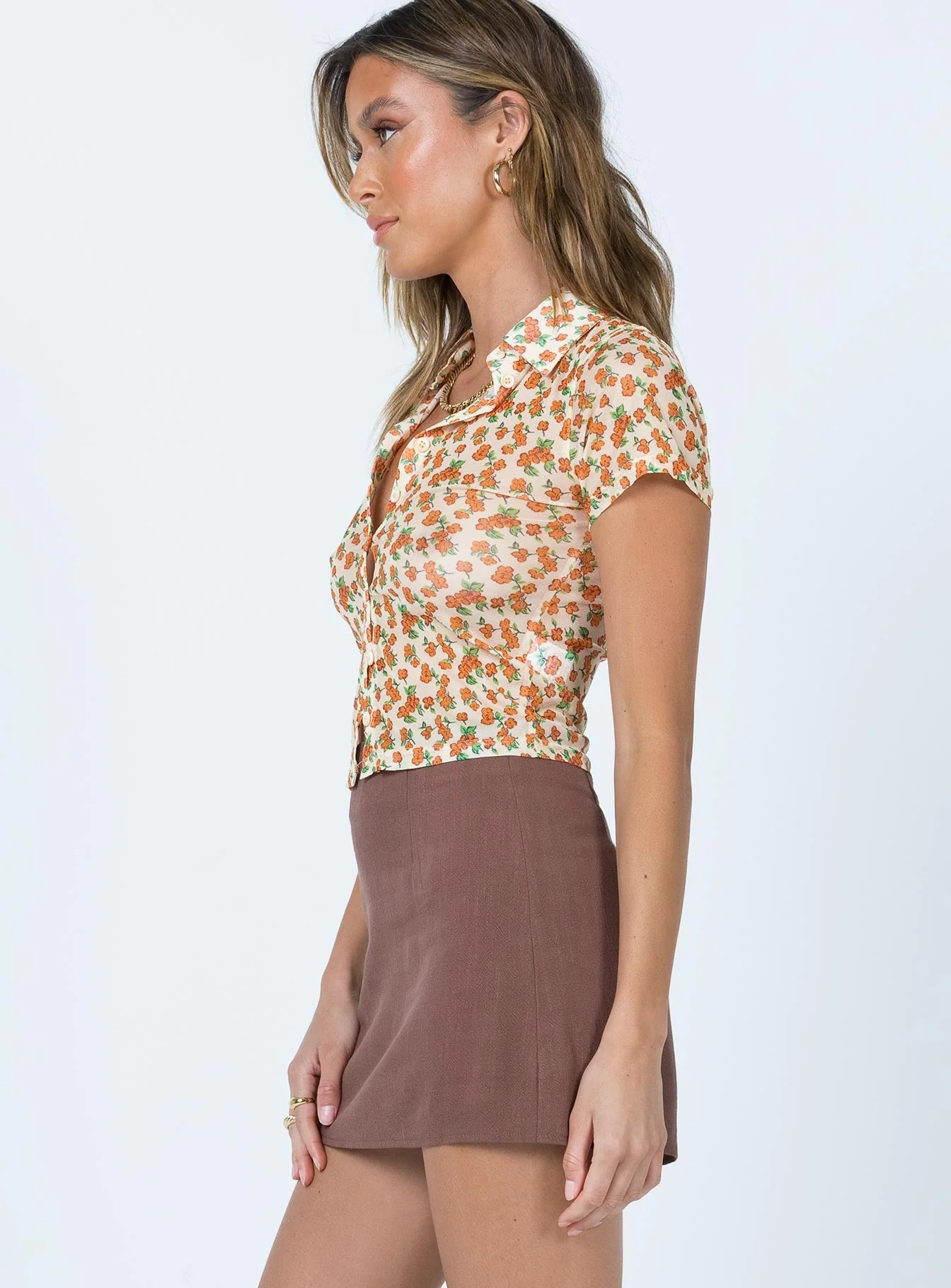 Selby Mini Skirt Brown - Image 4