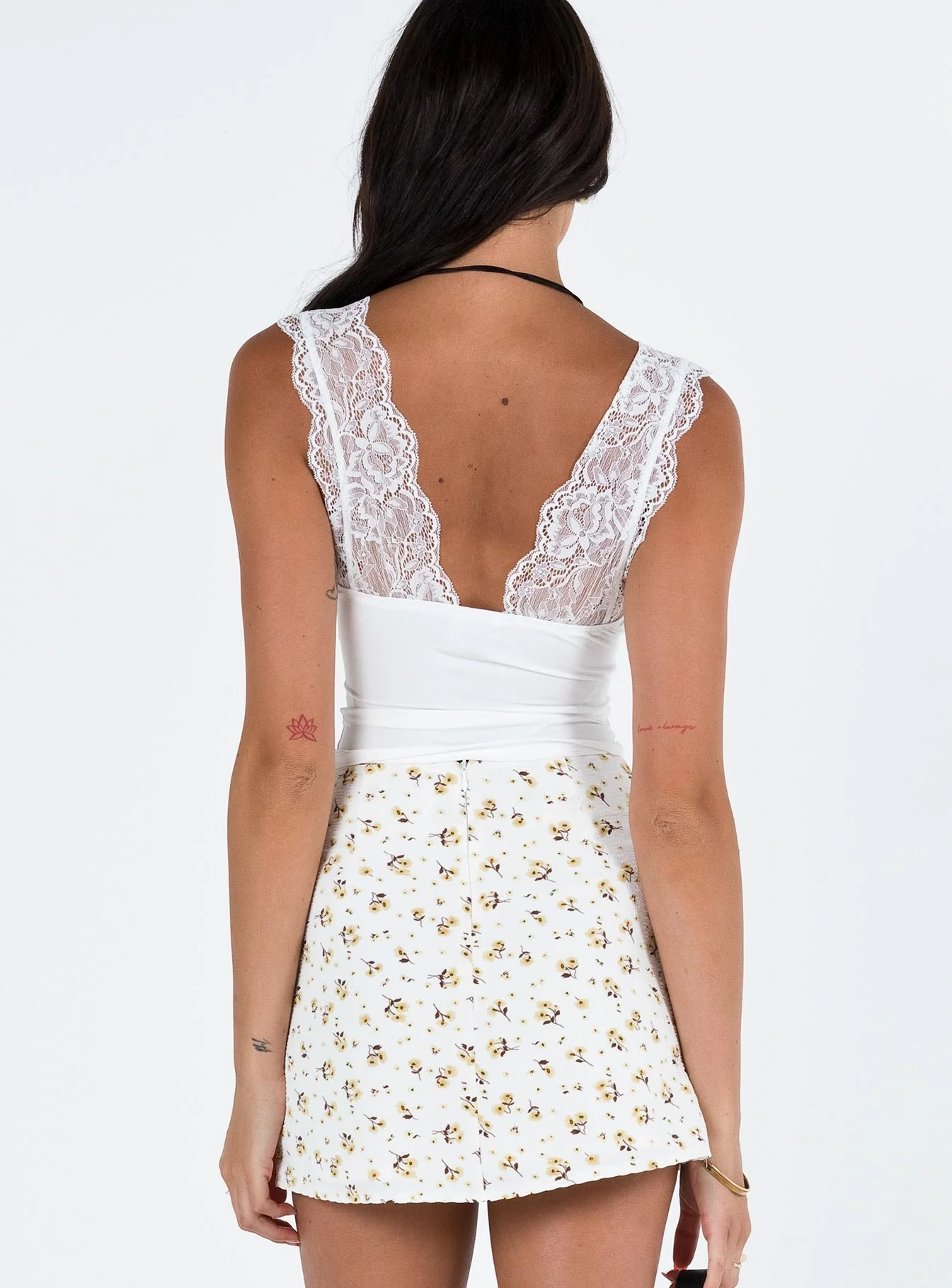 Selby Mini Skirt White / Yellow - Image 5