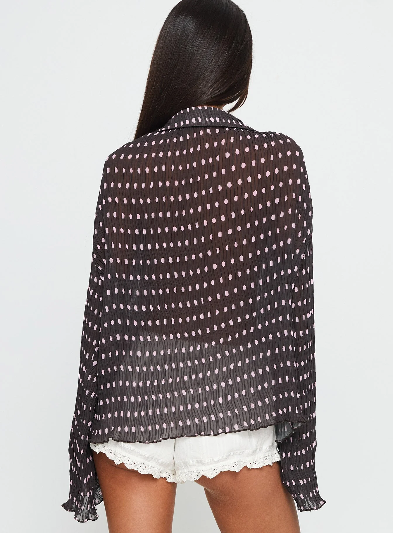 Selma Shirt Chocolate / Pink Polka - Image 4