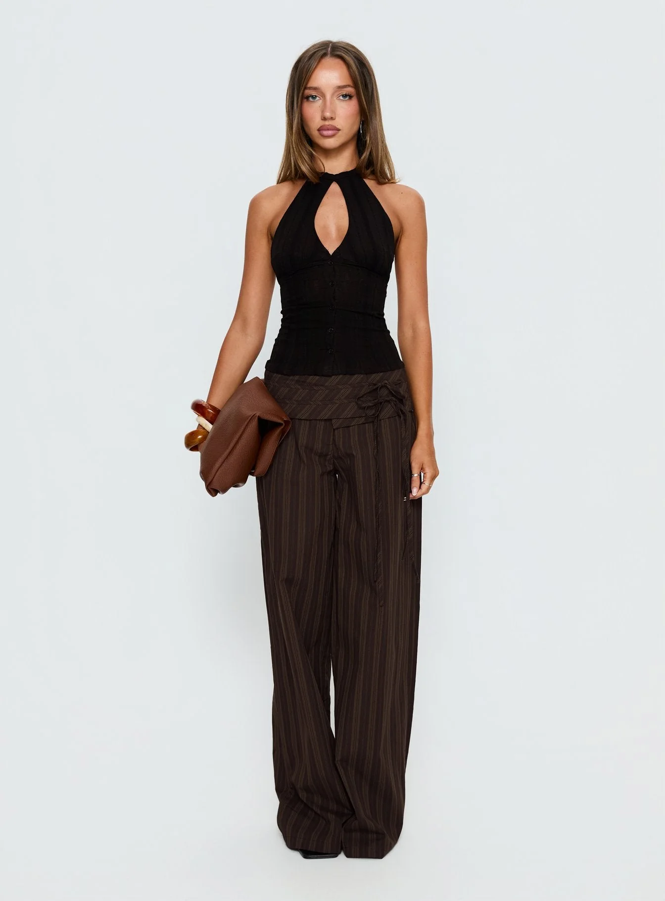 Seneca Wrap Pant Brown Stripe - Image 7