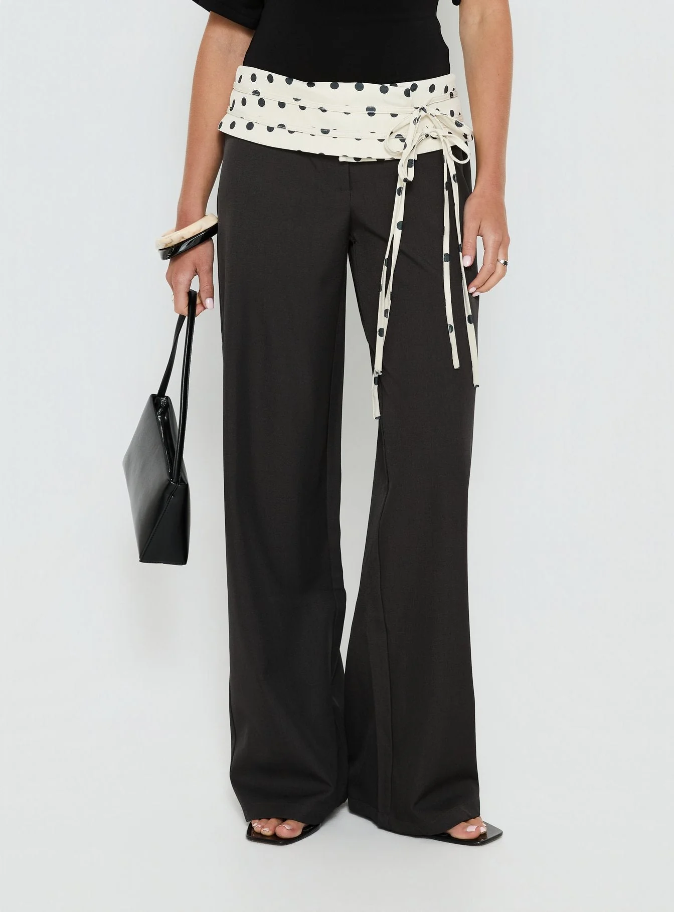 Seneca Wrap Pants Charcoal Polka Dot - Image 2