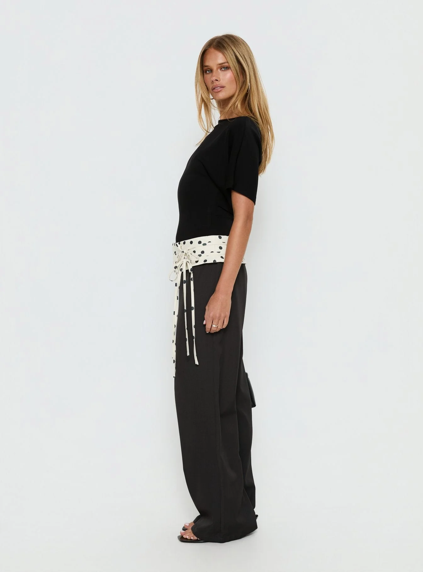 Seneca Wrap Pants Charcoal Polka Dot - Image 4