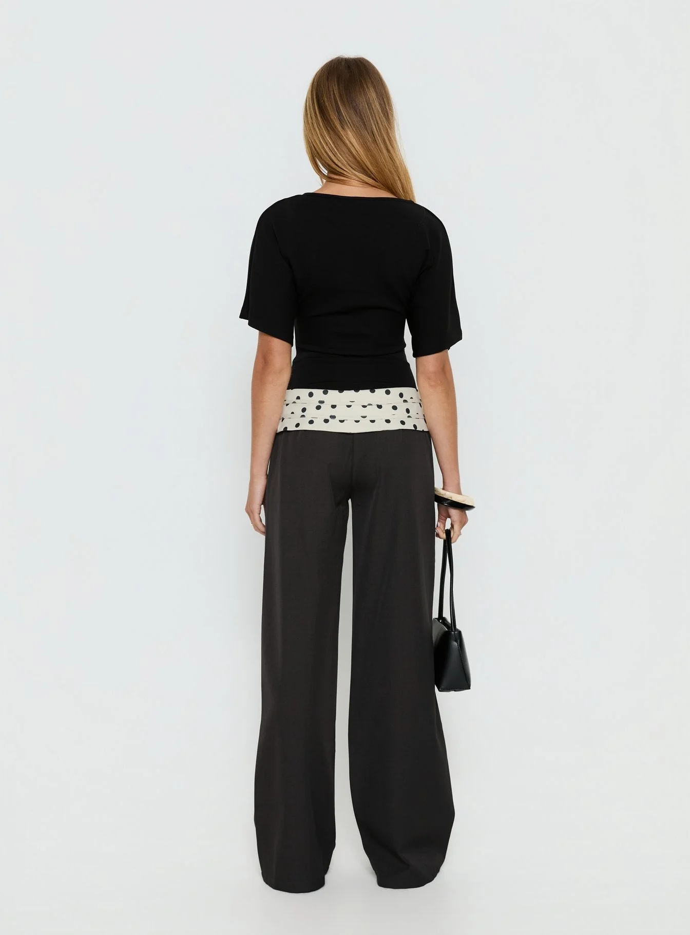 Seneca Wrap Pants Charcoal Polka Dot - Image 5