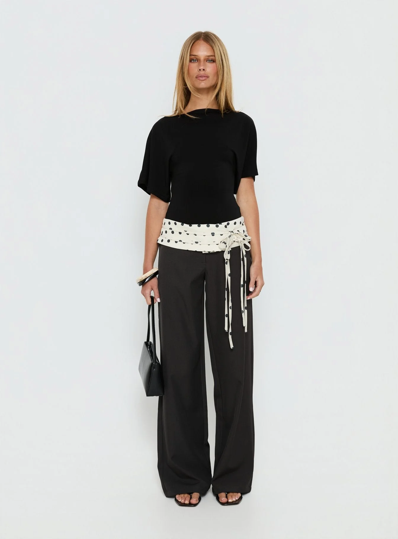 Seneca Wrap Pants Charcoal Polka Dot - Image 7
