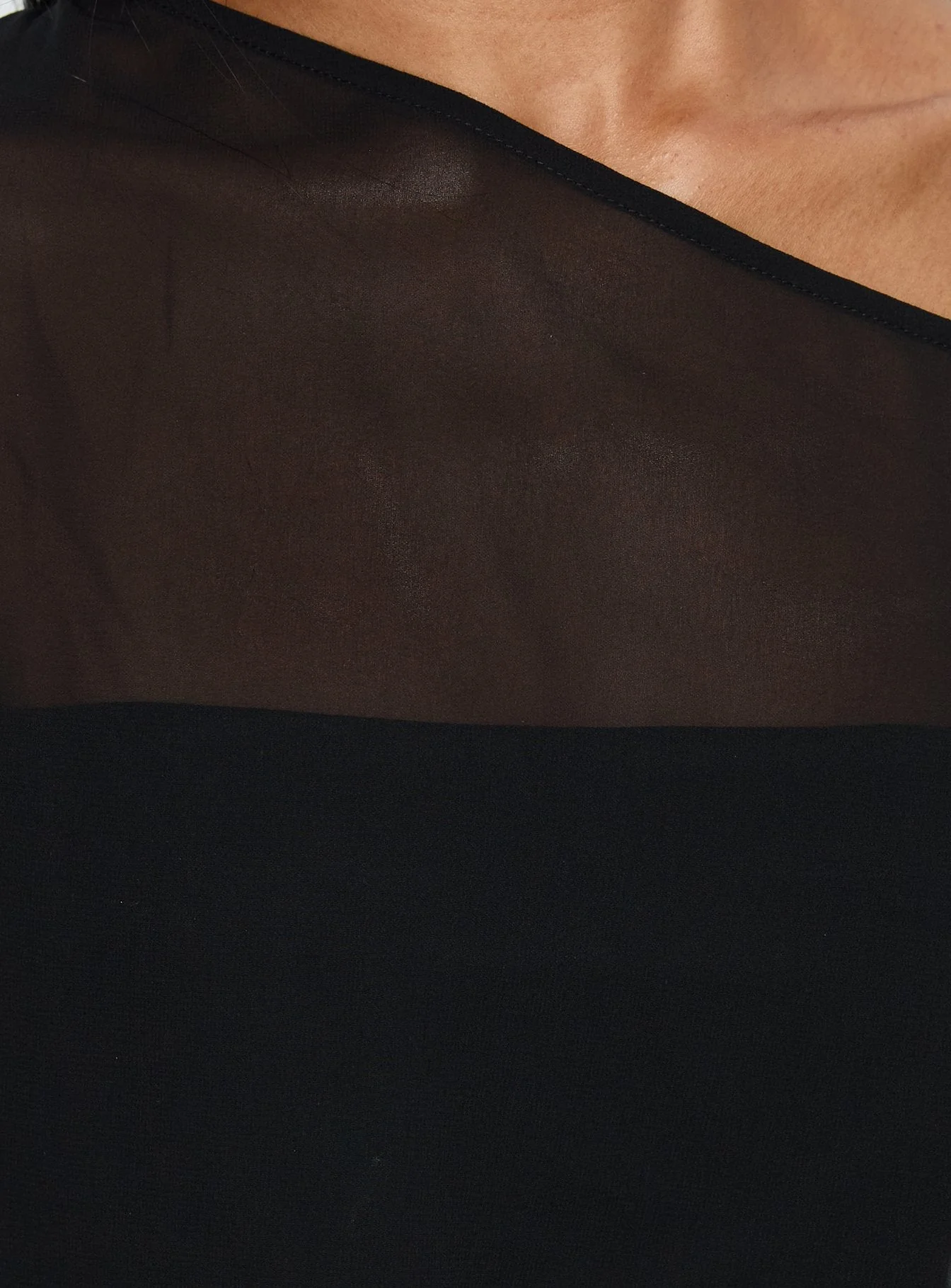 Senzo Chiffon Poncho Top Black - Image 6
