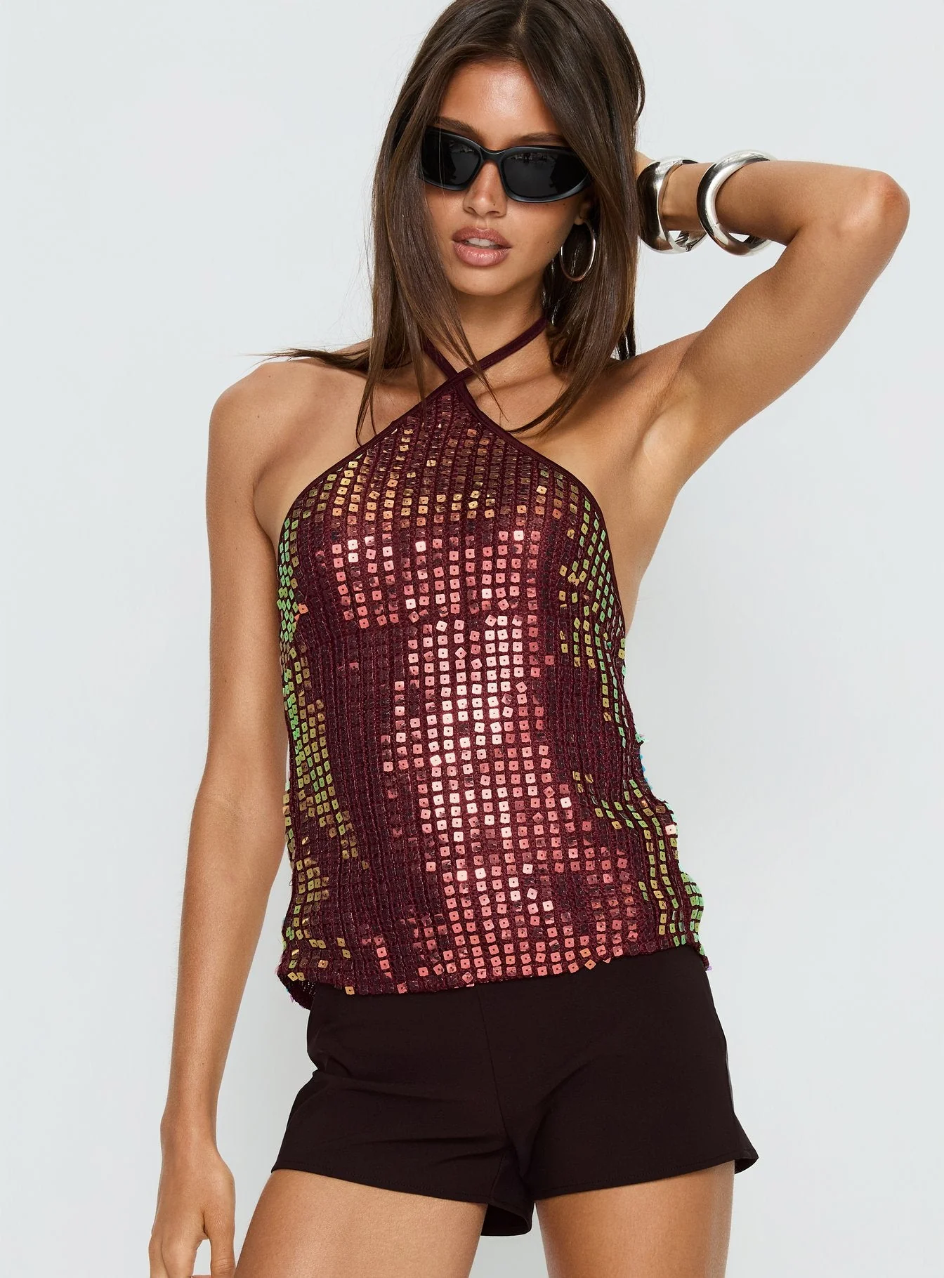 September Sunsets Halter Top Wine - Image 2