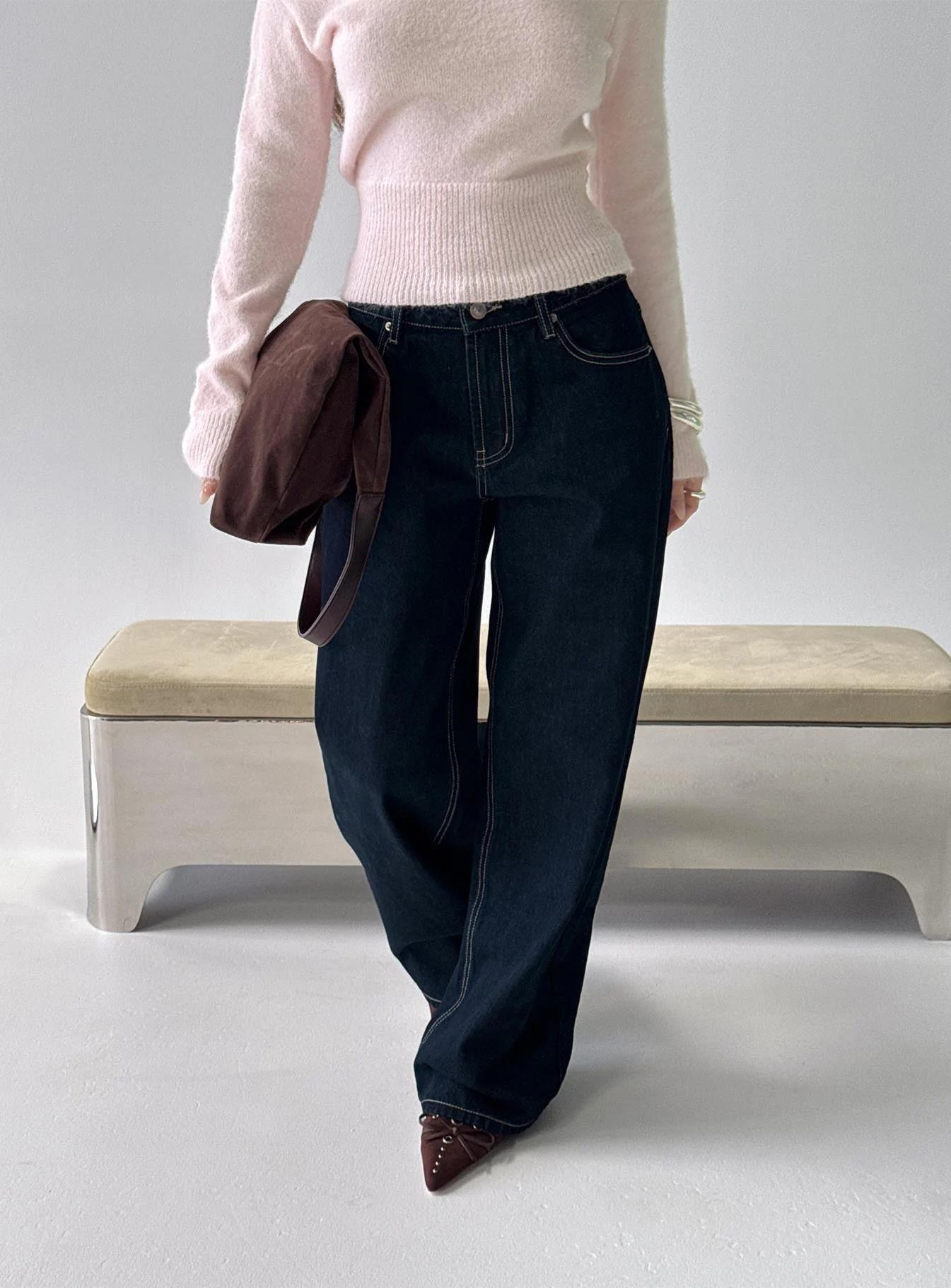 Serenitia Mid Rise Relaxed Jeans Dark Raw Wash - Image 3