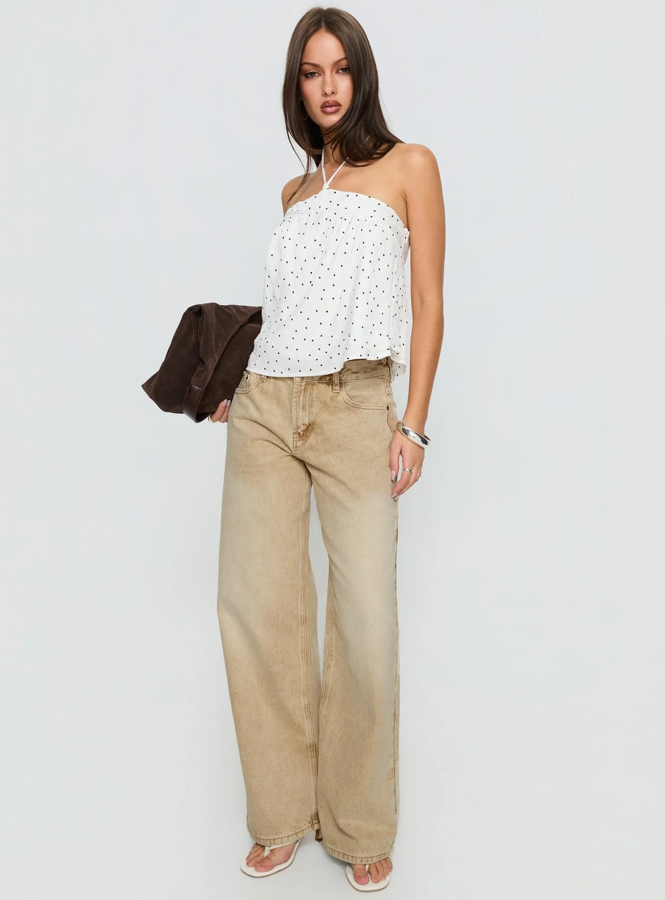 Serenitia Mid Rise Relaxed Jeans Sandy Brown Wash - Image 4