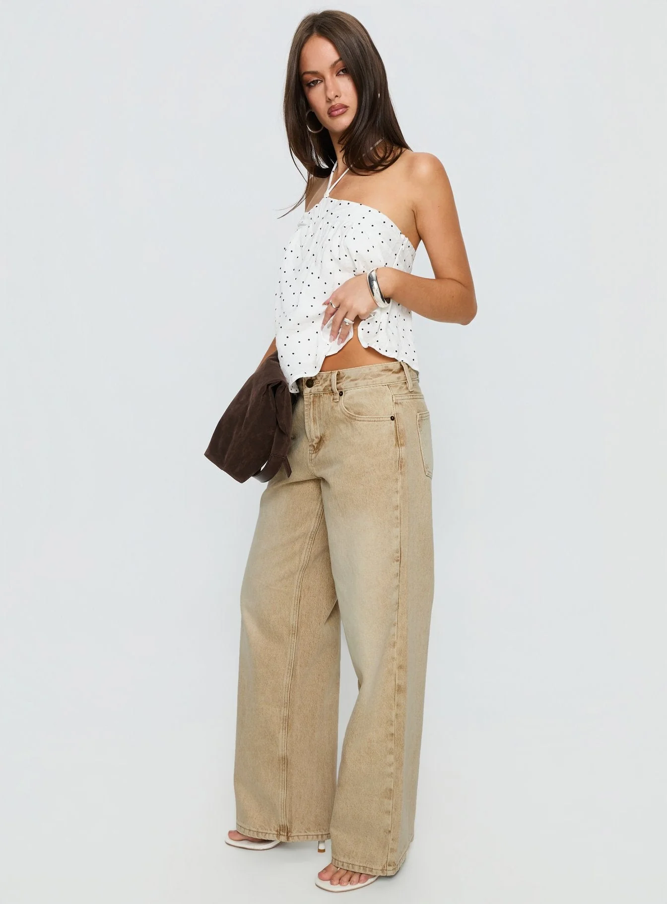 Serenitia Mid Rise Relaxed Jeans Sandy Brown Wash - Image 5