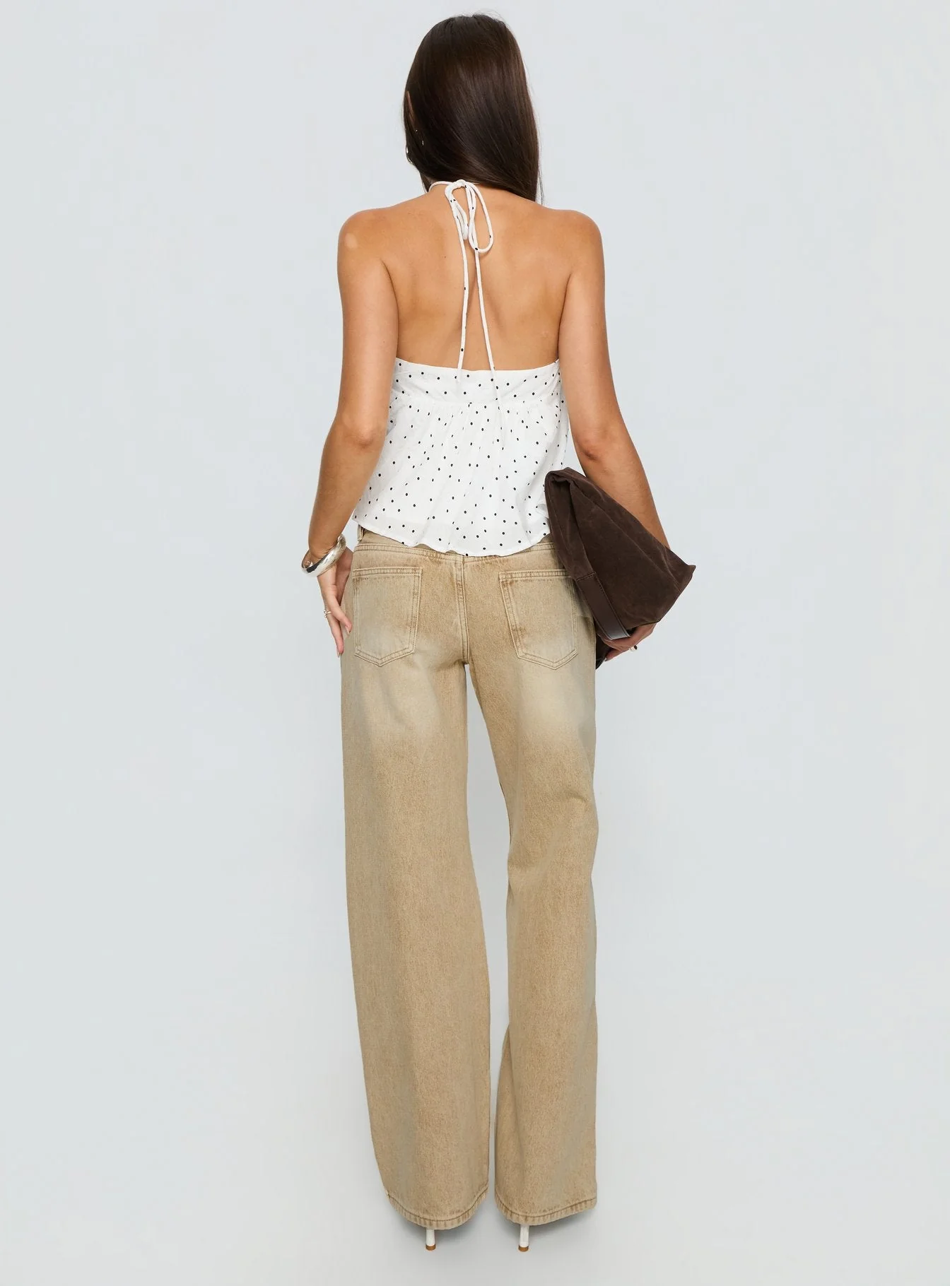 Serenitia Mid Rise Relaxed Jeans Sandy Brown Wash - Image 6