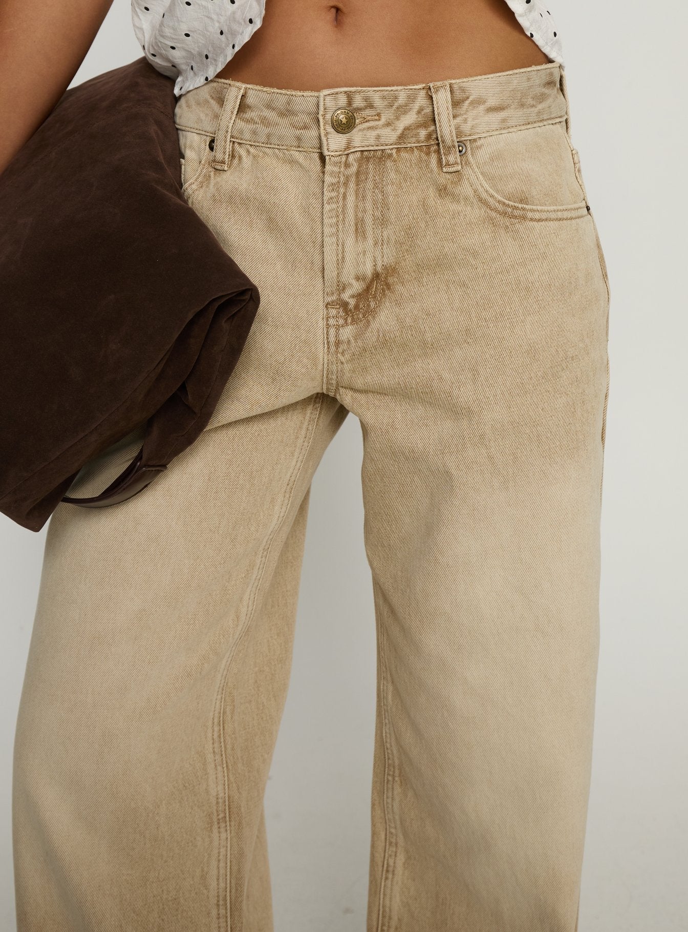 Serenitia Mid Rise Relaxed Jeans Sandy Brown Wash - Image 7