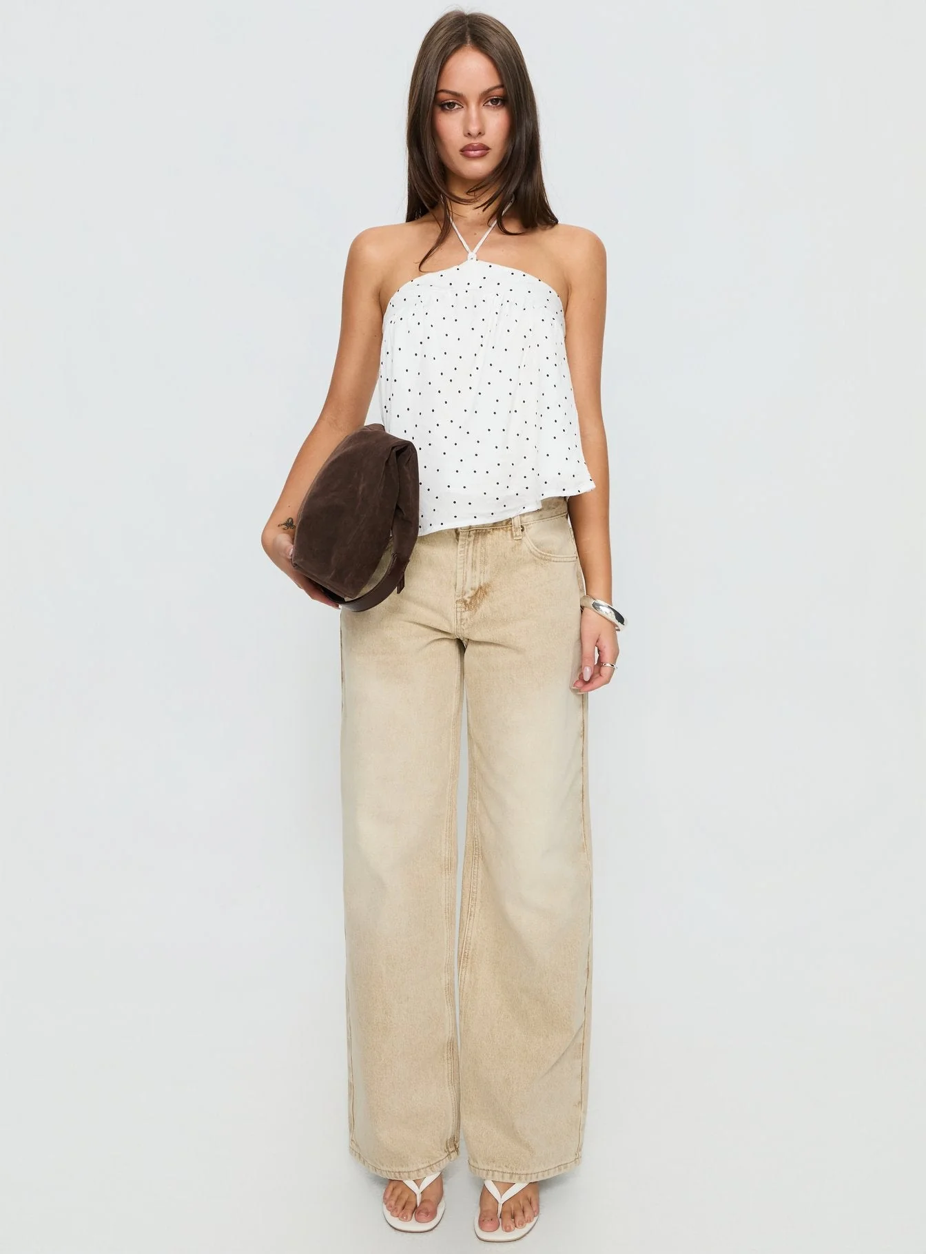 Serenitia Mid Rise Relaxed Jeans Sandy Brown Wash - Image 8