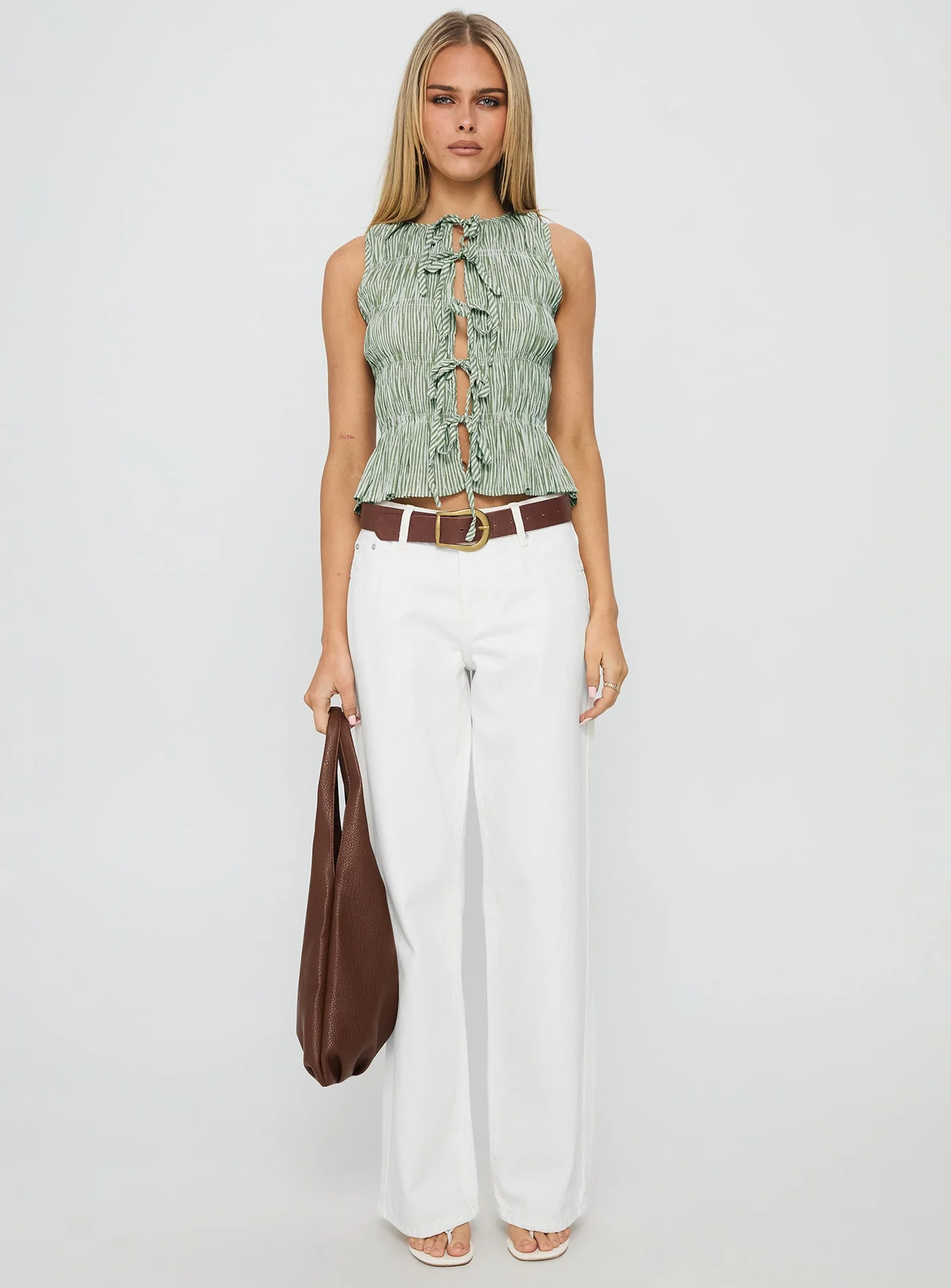 Serenitia Mid Rise Straight Leg Relaxed Jeans White Wash - Image 7