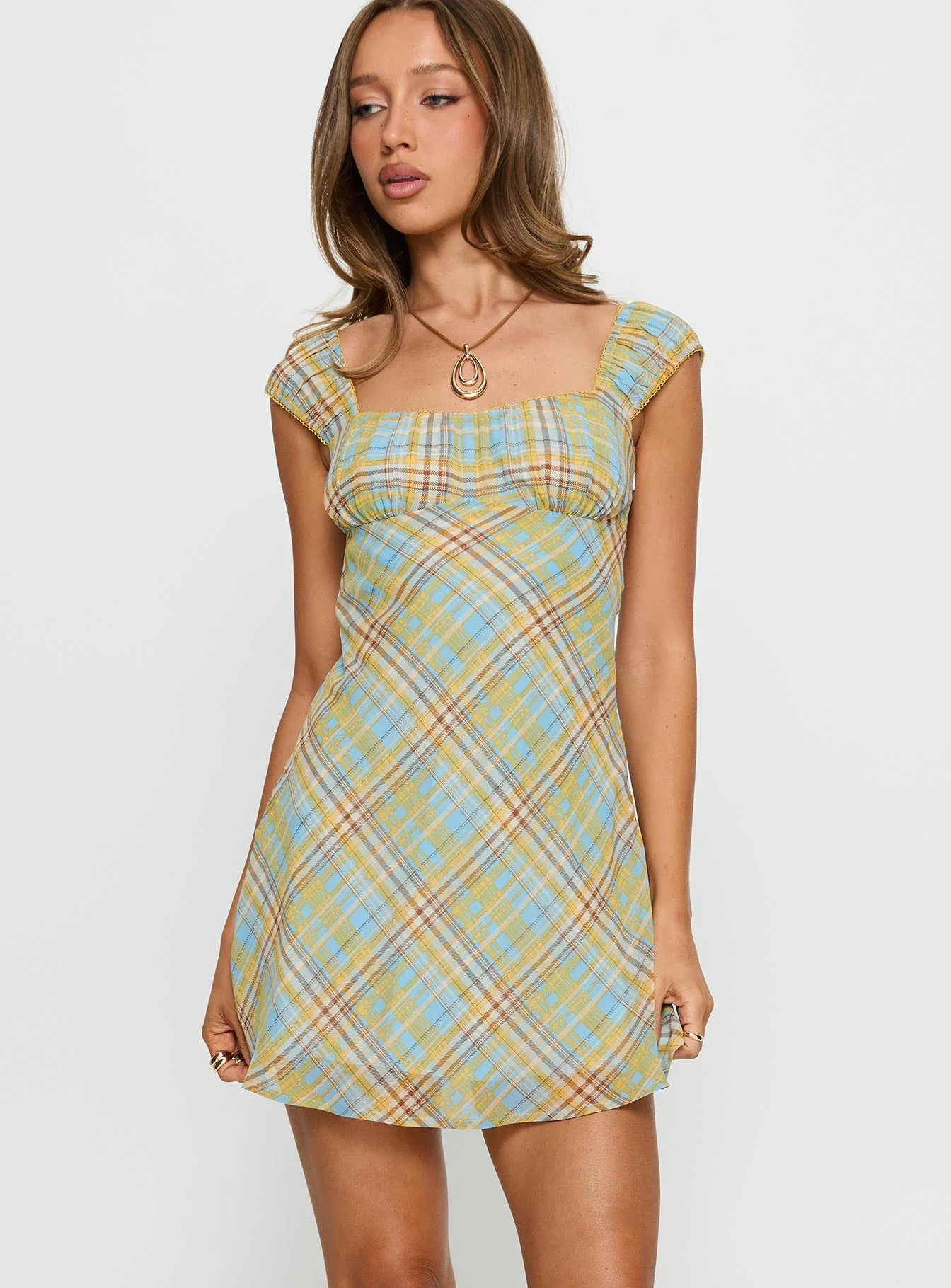 Seyani Mini Dress Multi Check - Image 2