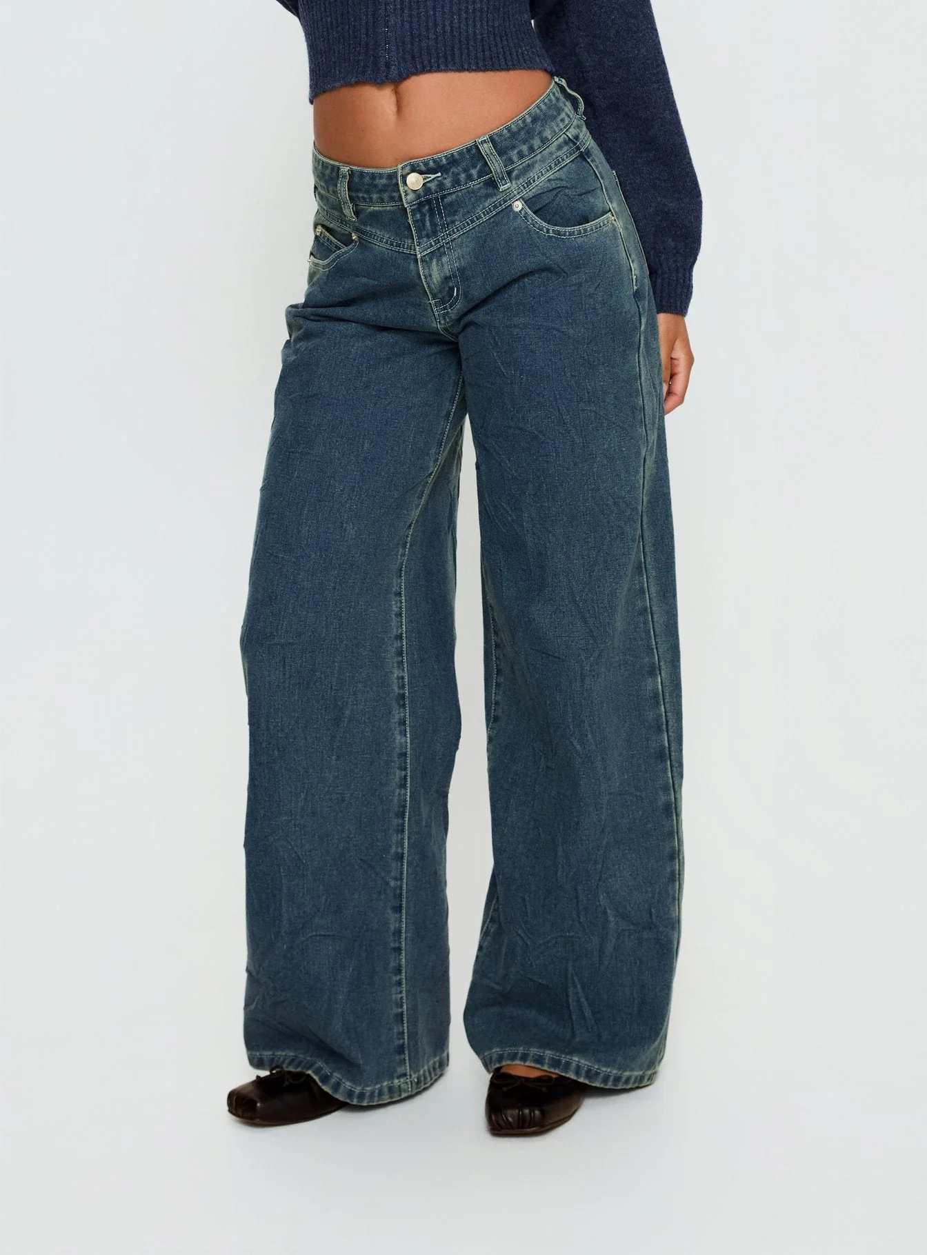 Shanna Relaxed Low Rise Jeans Acid Raw Wash - Image 2