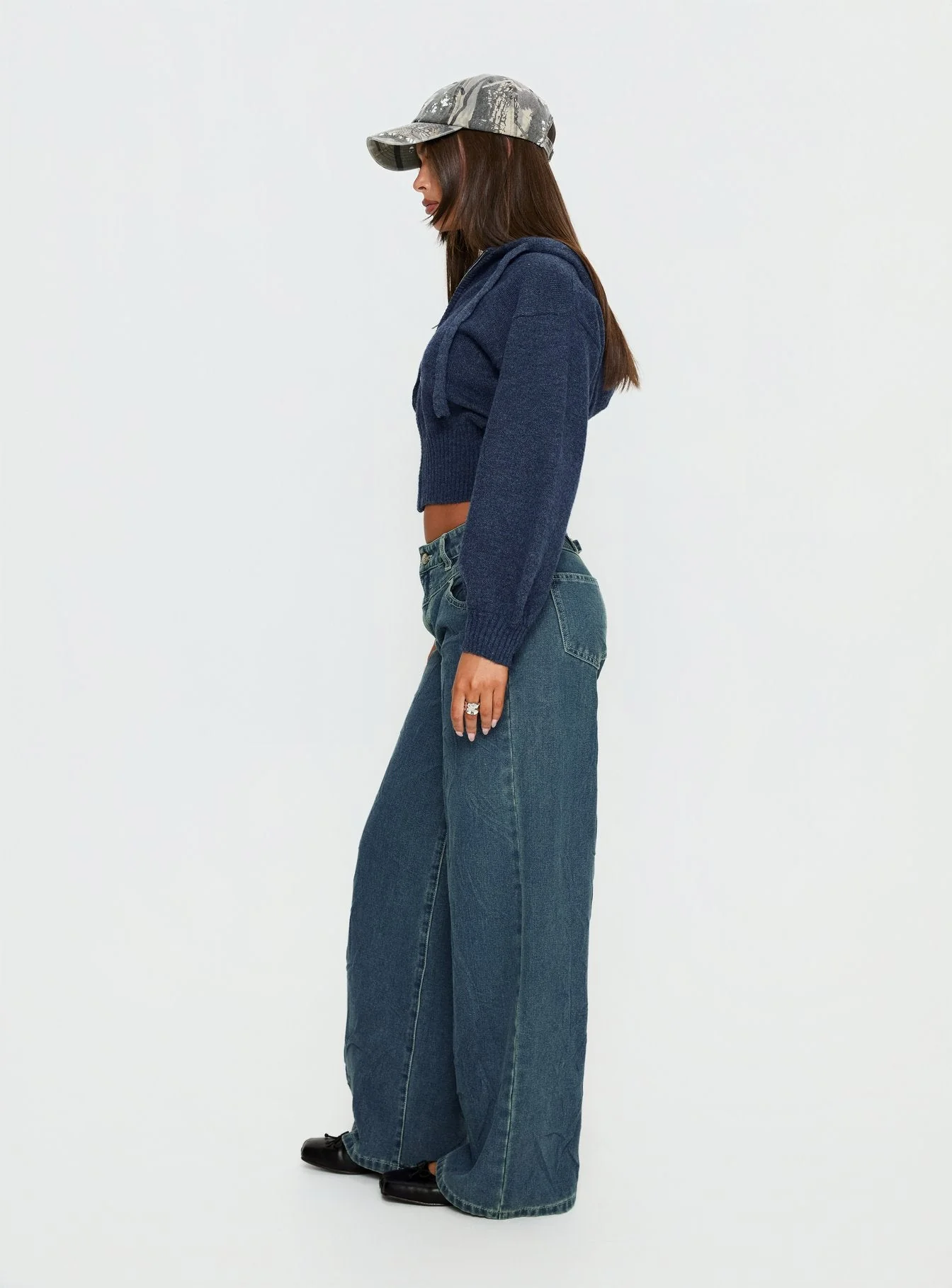 Shanna Relaxed Low Rise Jeans Acid Raw Wash - Image 4
