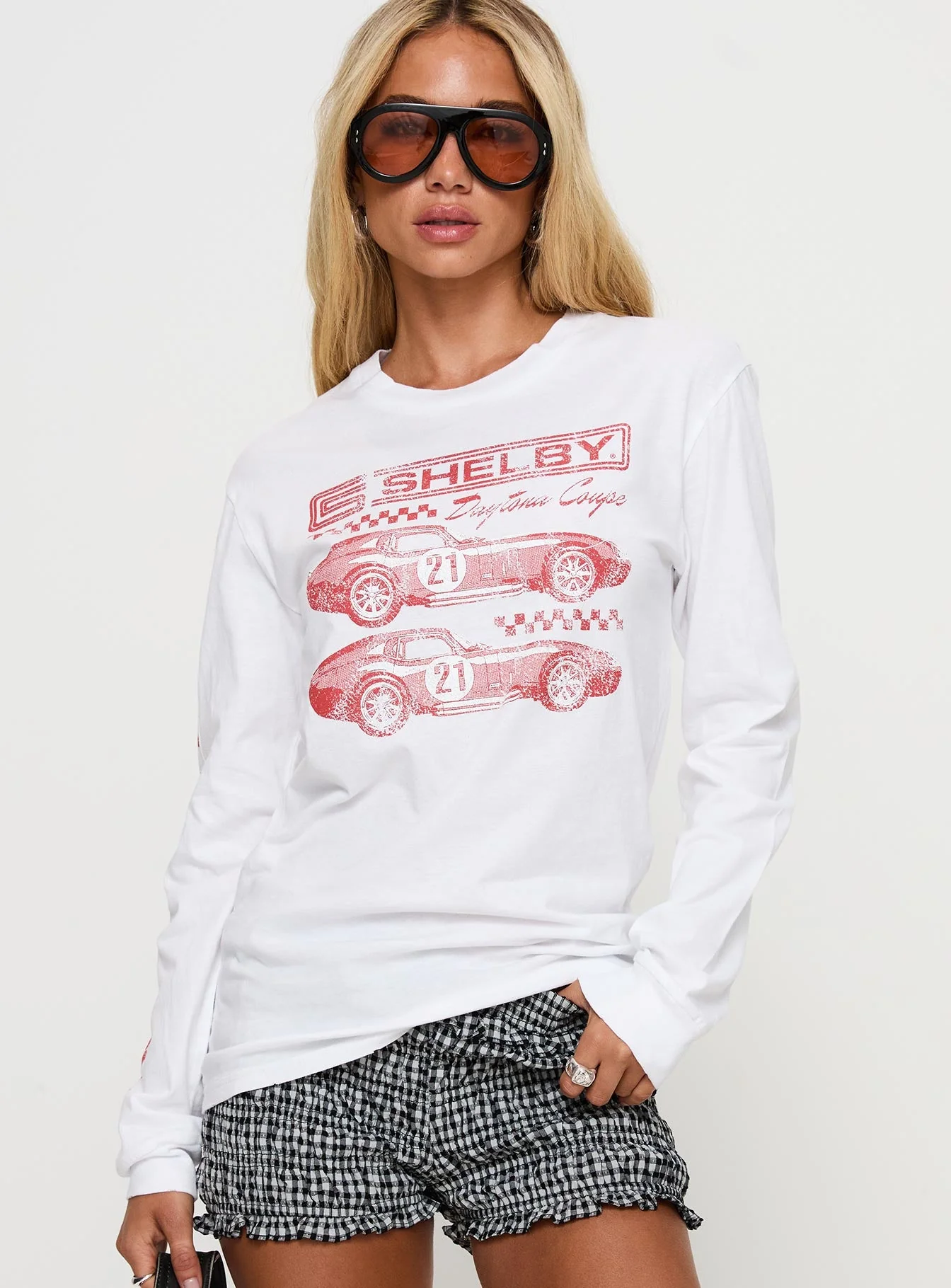 Shelby Daytona Long Sleeve Top Washed Bright White - Image 2