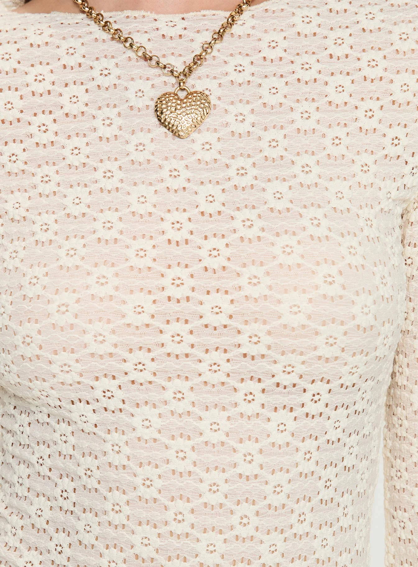 Shiso Long Sleeve Mini Dress Cream - Image 6
