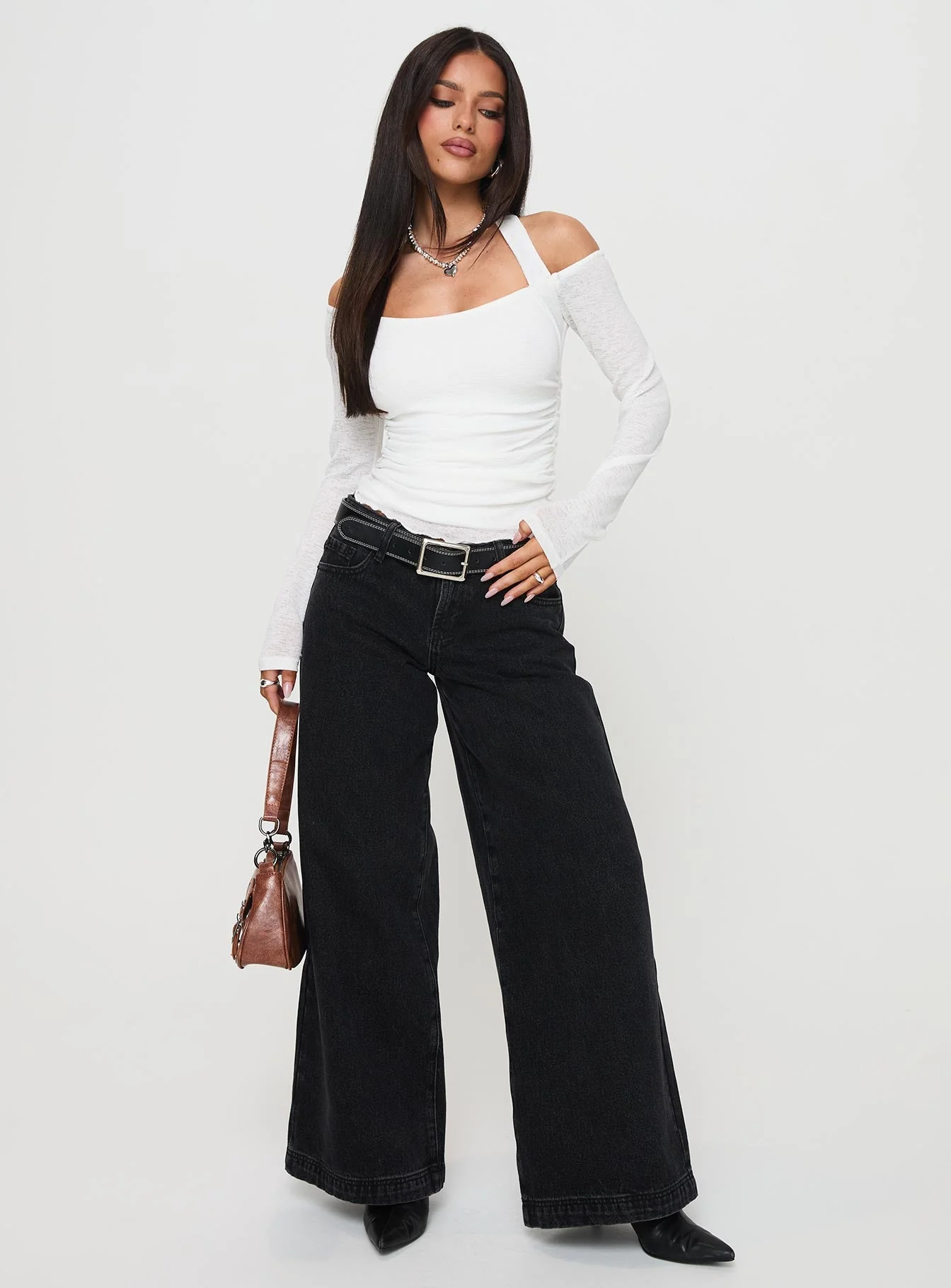 Shivers Halter Long Sleeve Top White - Image 3