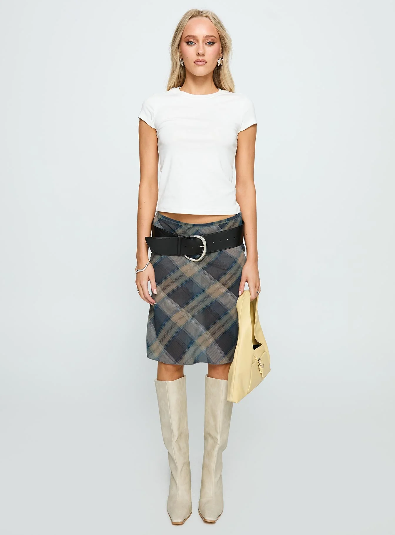 Shoreline Midi Skirt Blue Check - Image 7