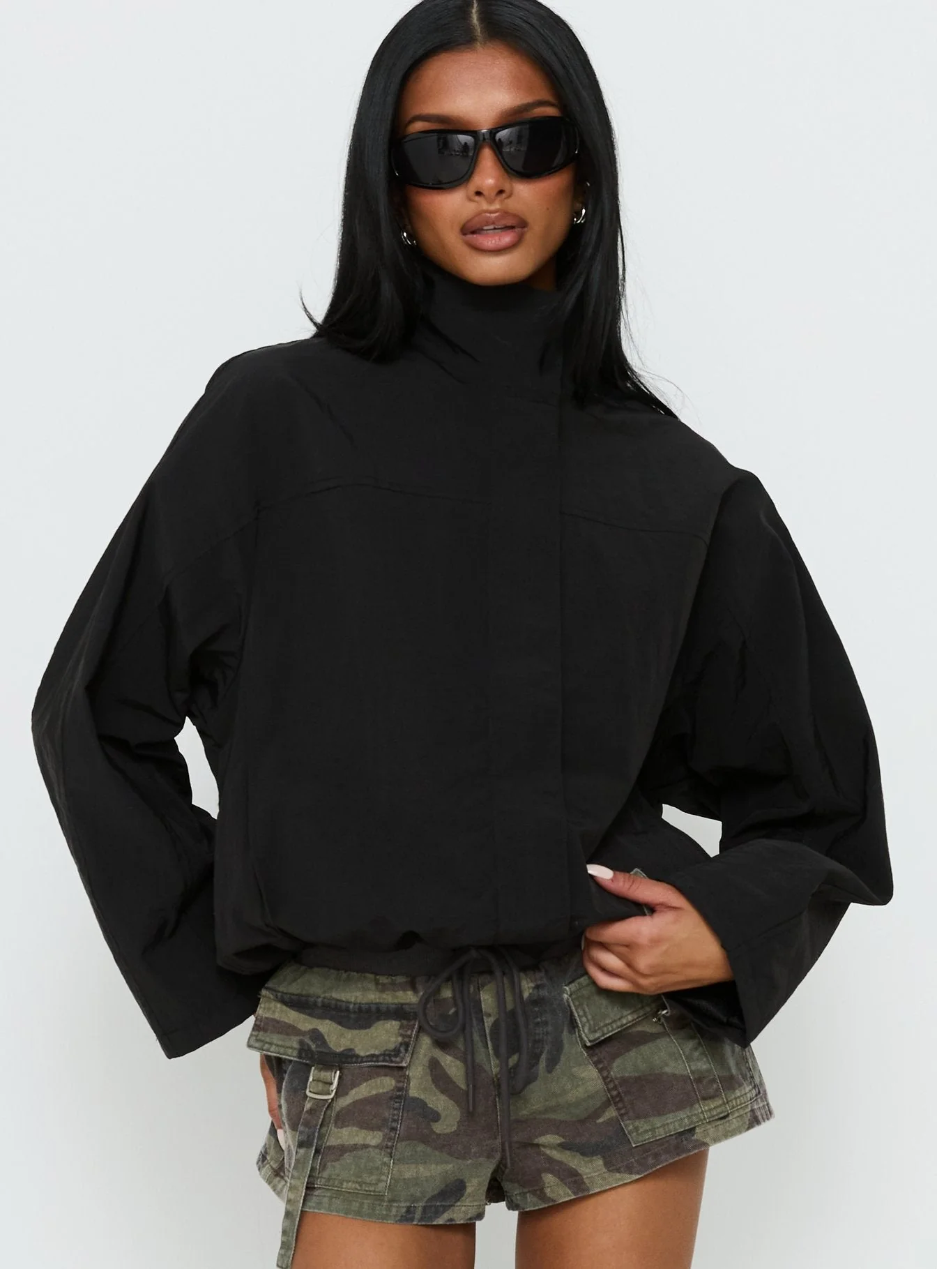 Shoreline Windbreaker Jacket Noir - Image 2