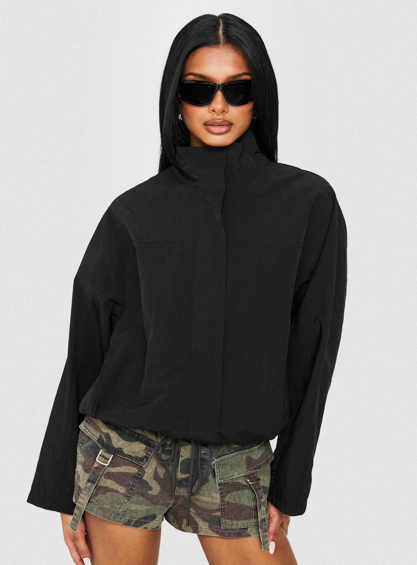 Shoreline Windbreaker Jacket Noir - Image 8