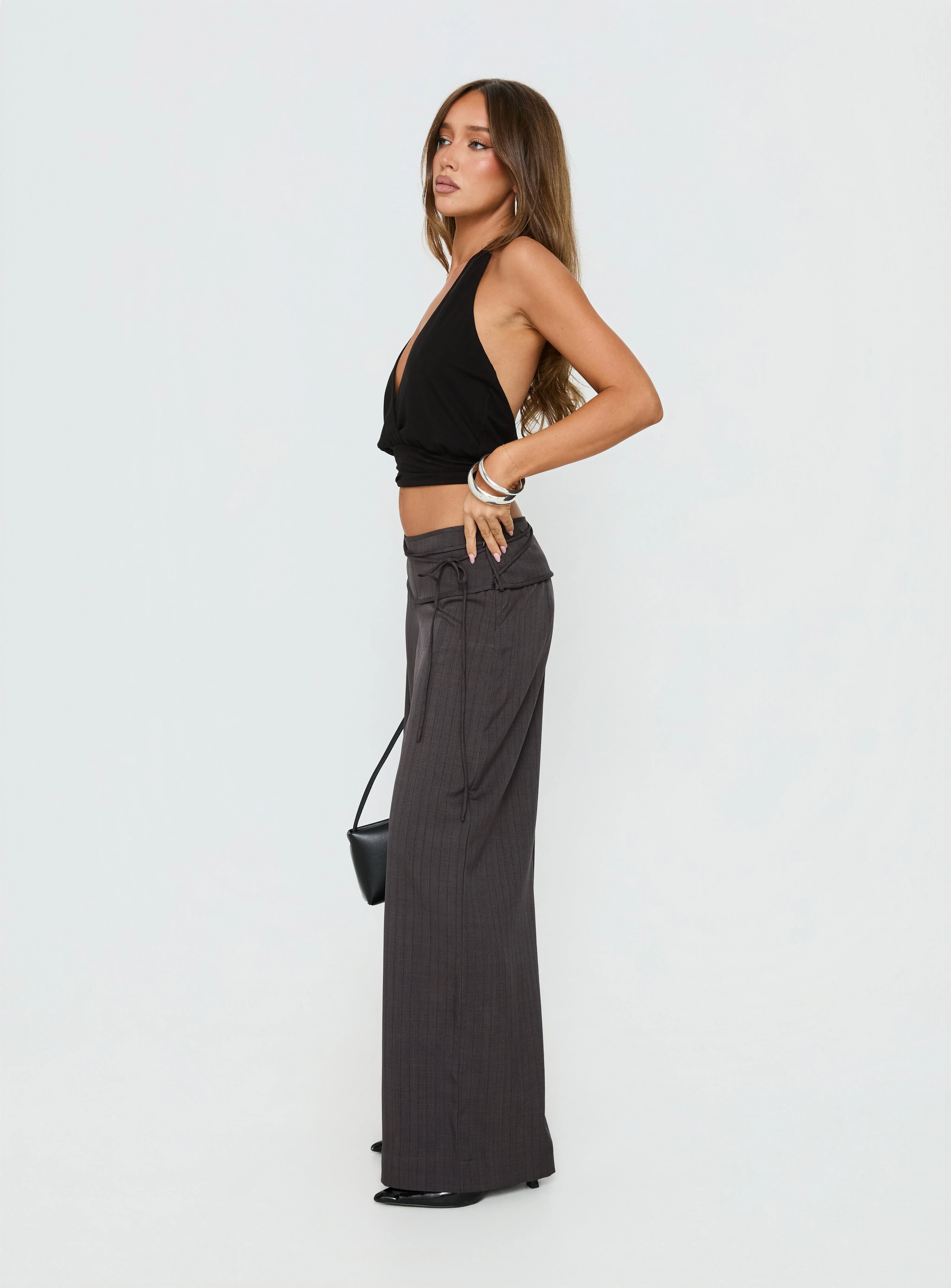 Silver Moon Tie Pants Charcoal - Image 4