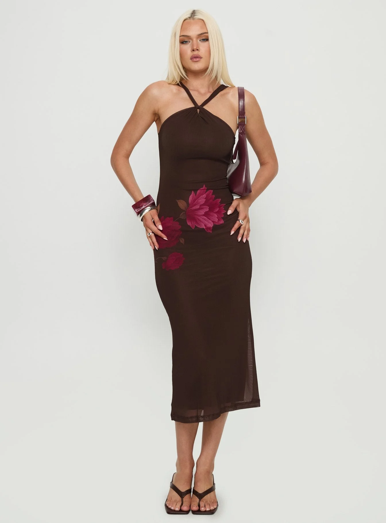 Silvra Maxi Dress Pink / Brown - Image 2