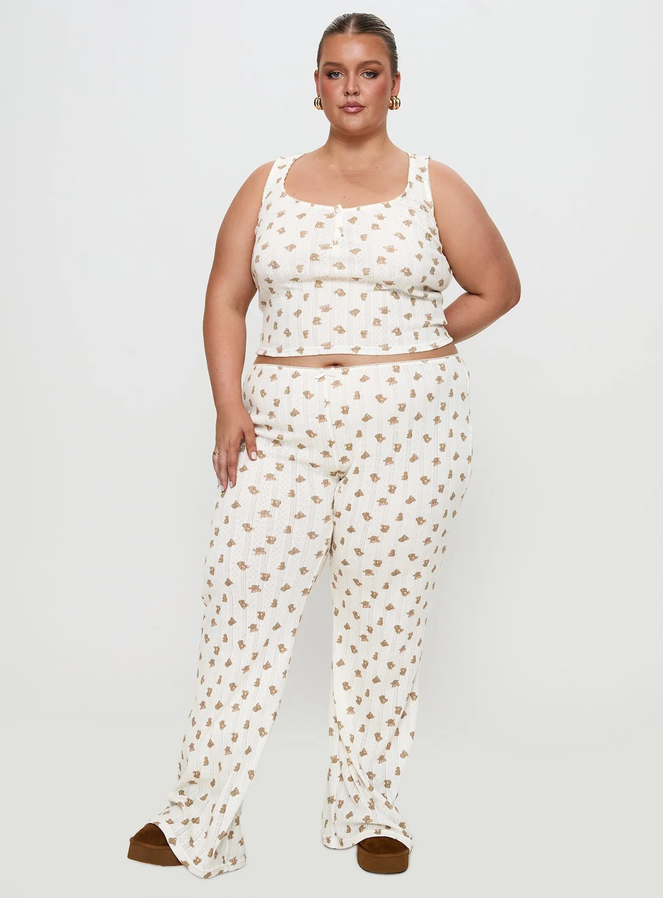 Sleepytea Pointelle Sleep Pant Multi Curve - Image 3