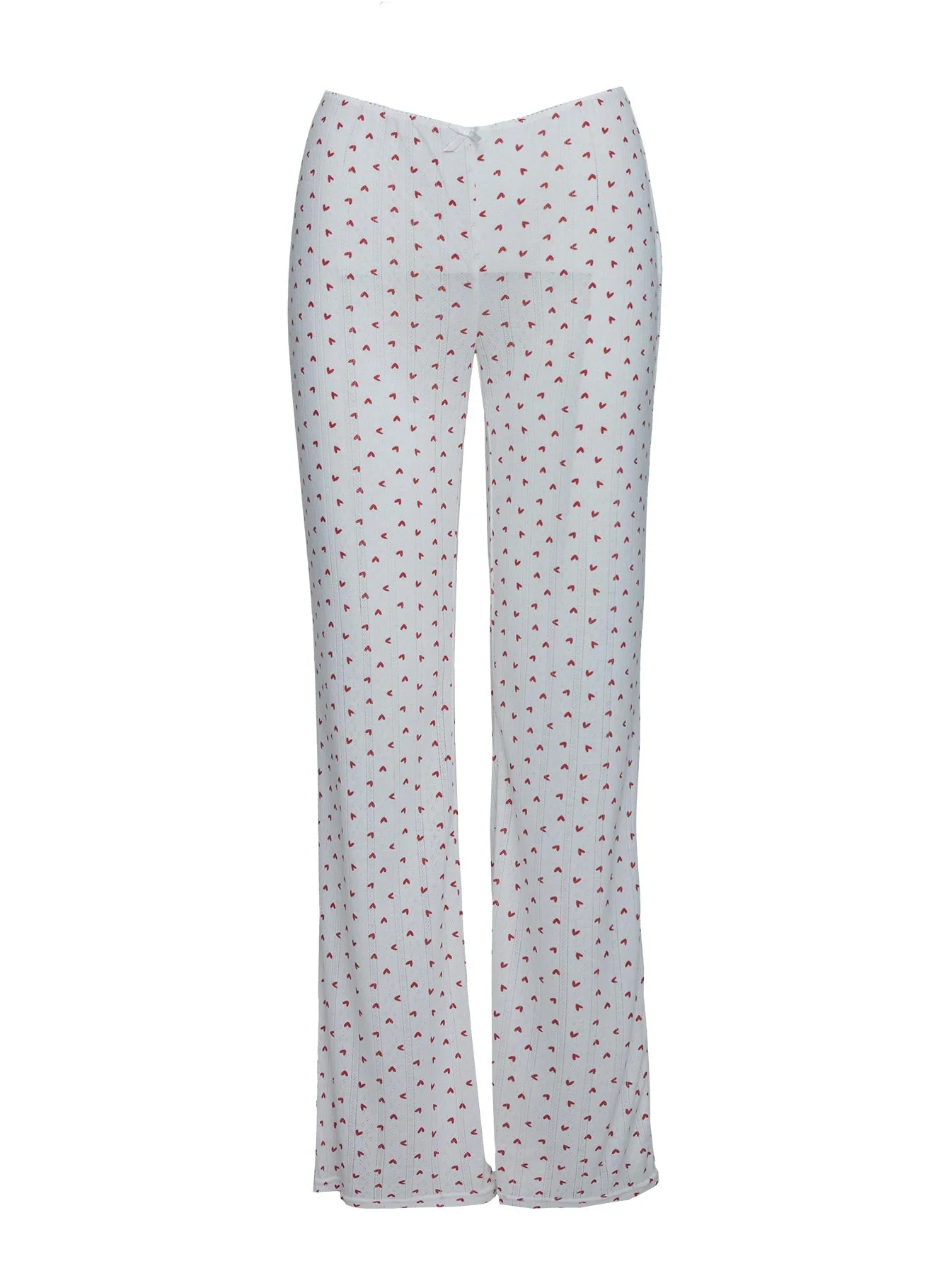 Sleepytea Pointelle Sleep Pant White / Red - Image 5