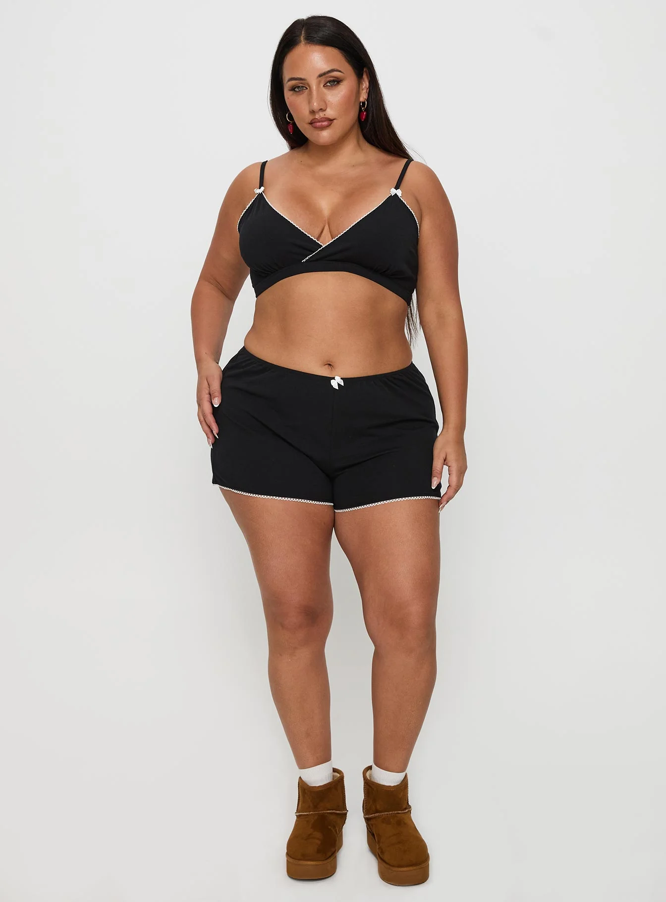 Slumber Jersey Sleep Bralette Black Curve - Image 3