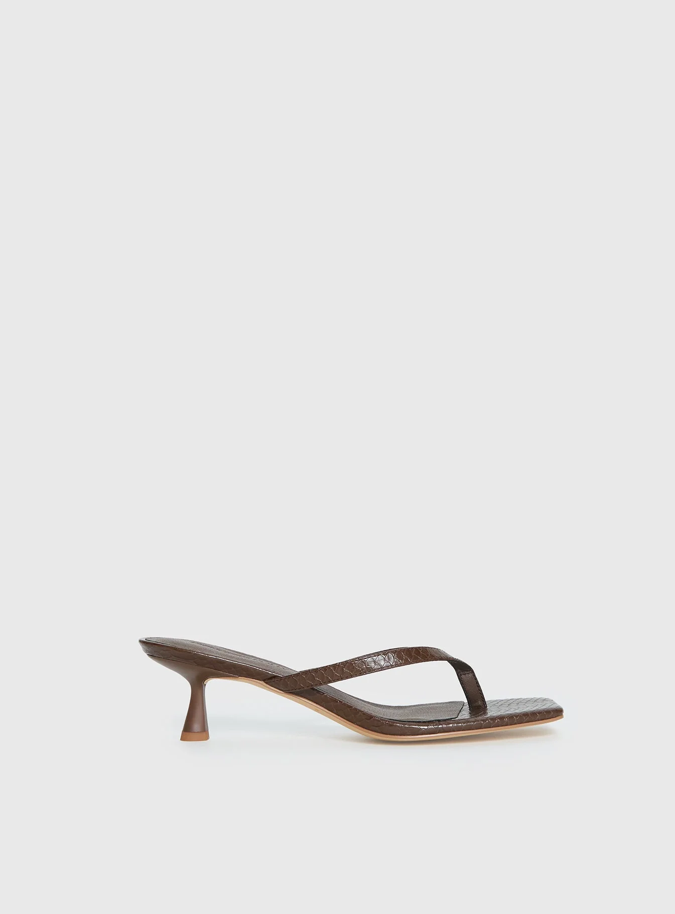 So Exclusive Snake Thong Heels Brown - Image 2