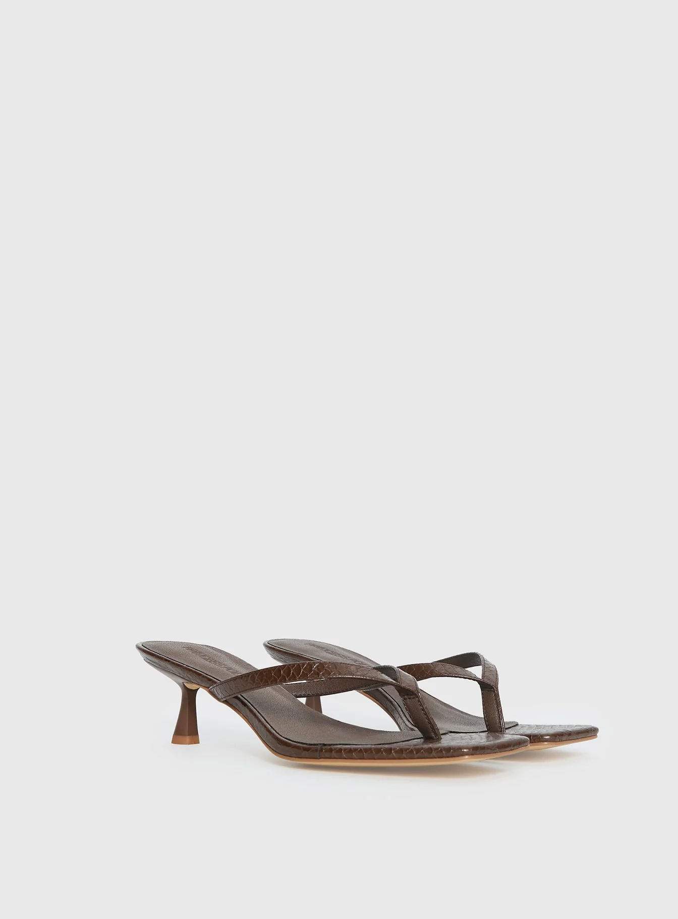 So Exclusive Snake Thong Heels Brown - Image 3