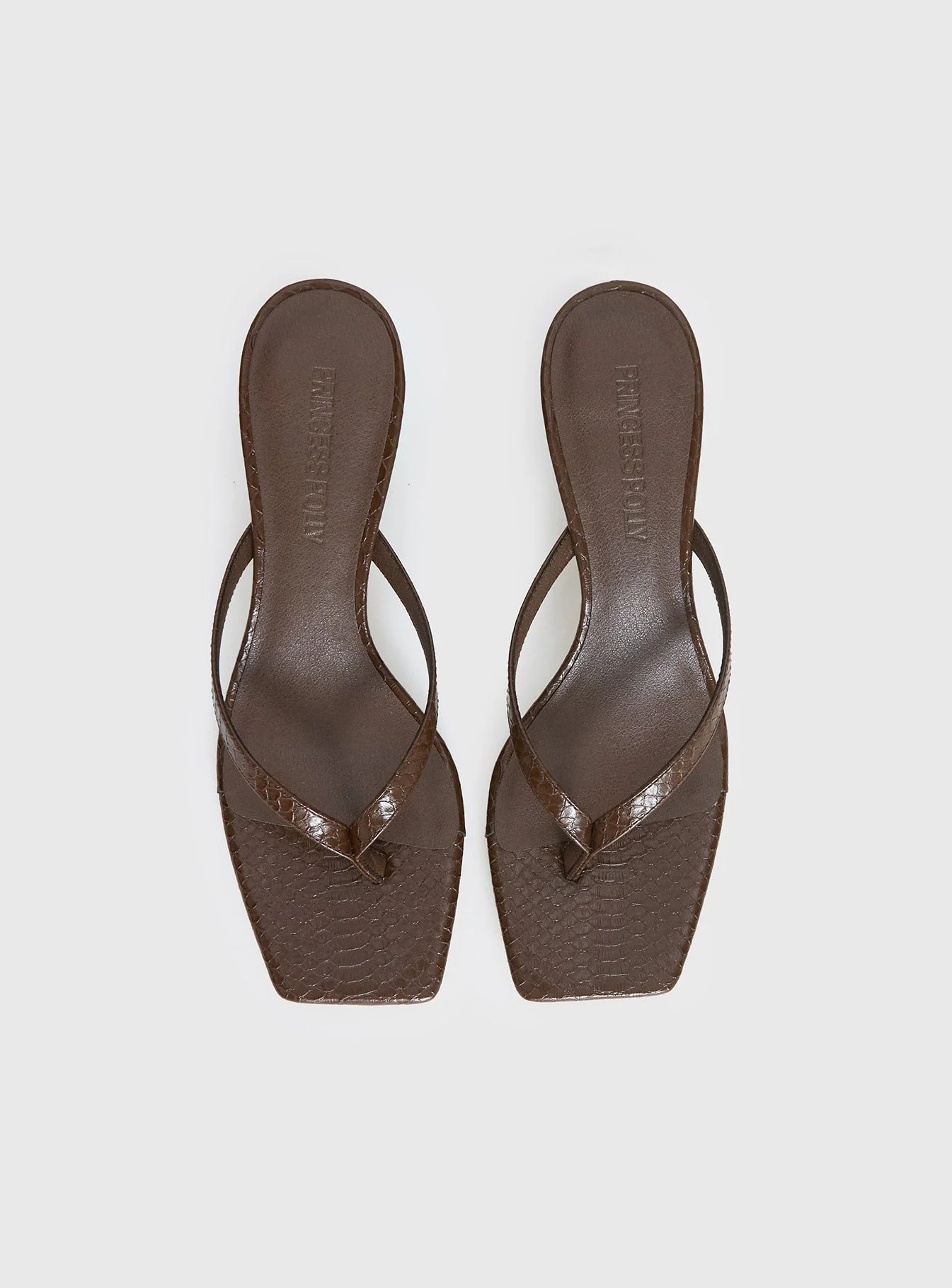 So Exclusive Snake Thong Heels Brown - Image 6