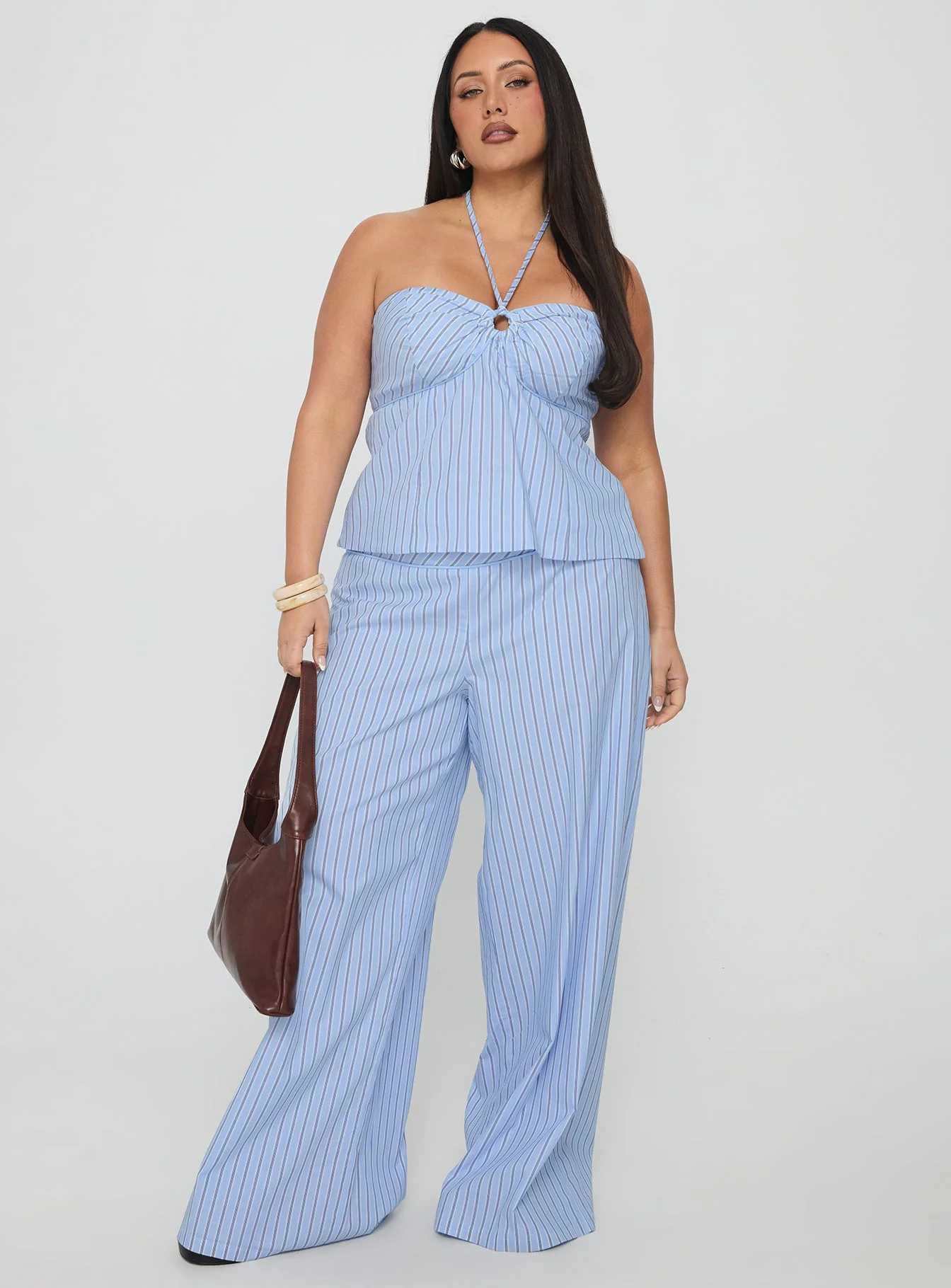 Sofea Mid Rise Pant Blue Stripe Curve - Image 3