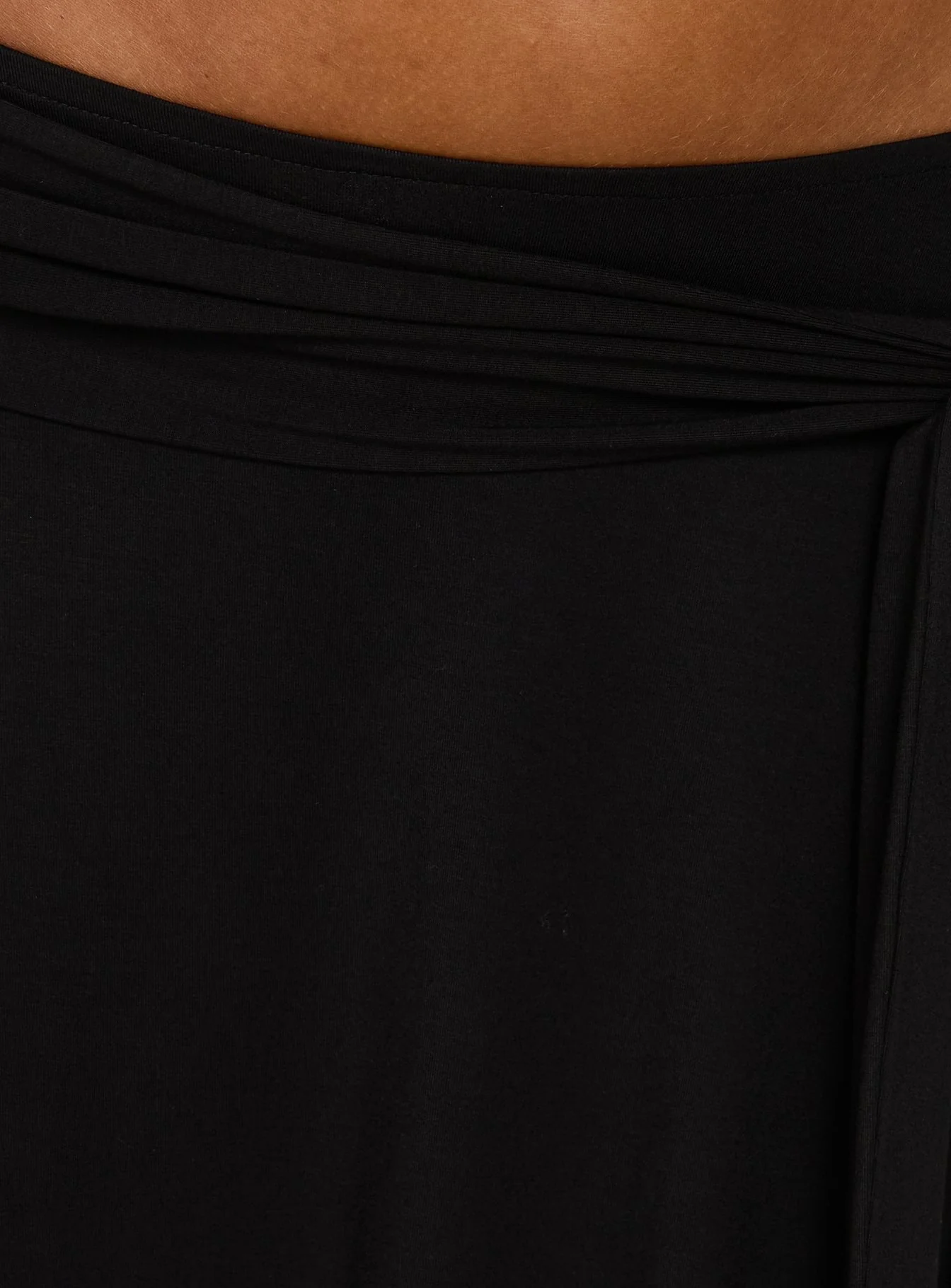 Soft Focus Tie Waist Midi Skirt Black - Image 6